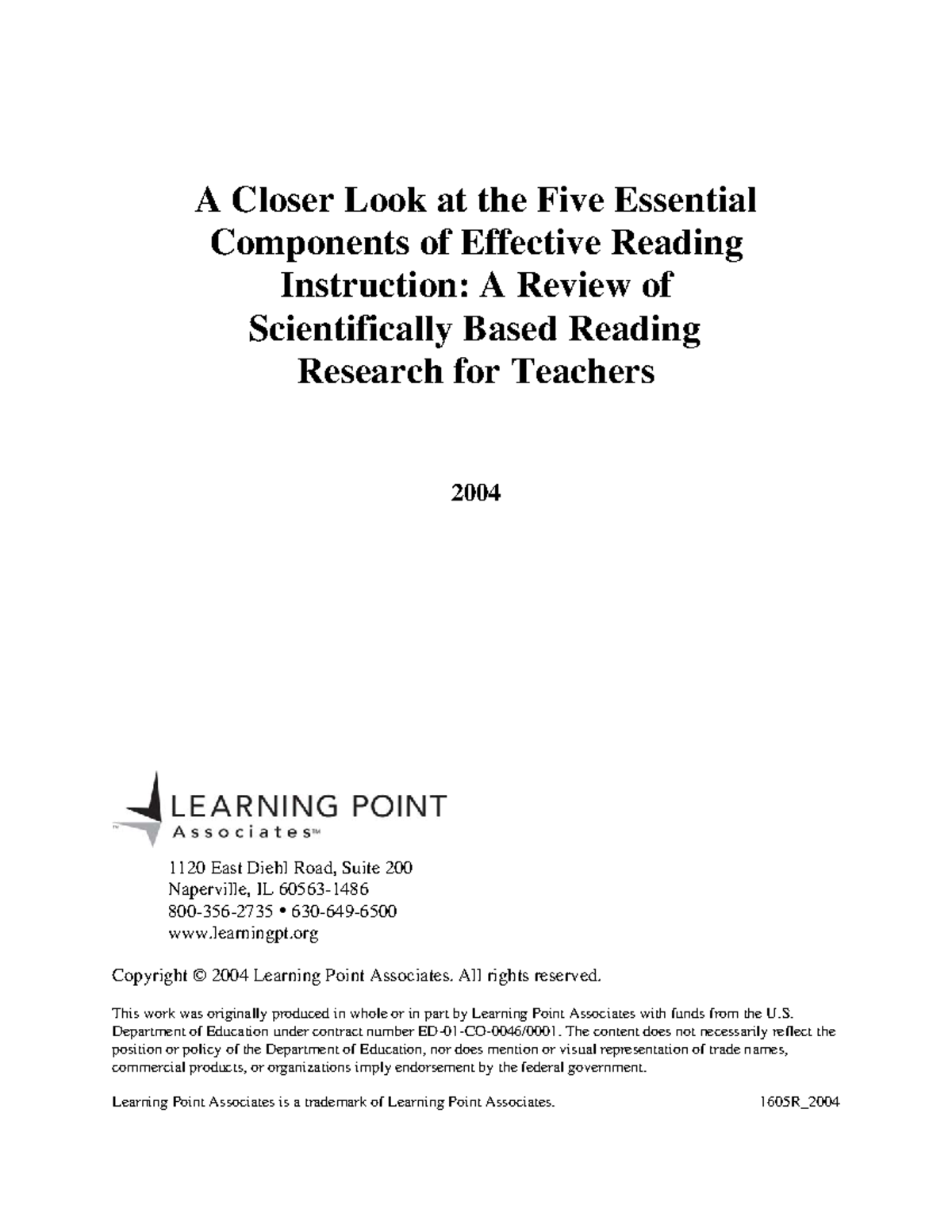 A Closer Look at Five Essential Components of Effective Reading ...