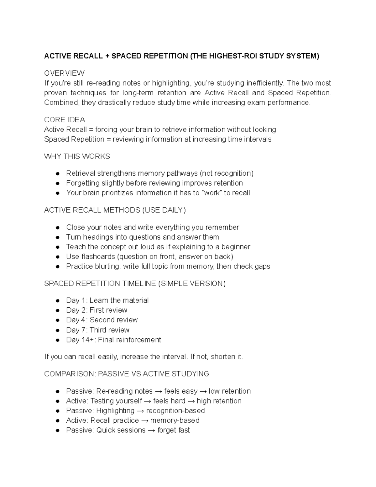 Active Recall & Spaced Repetition Study Techniques - Studocu
