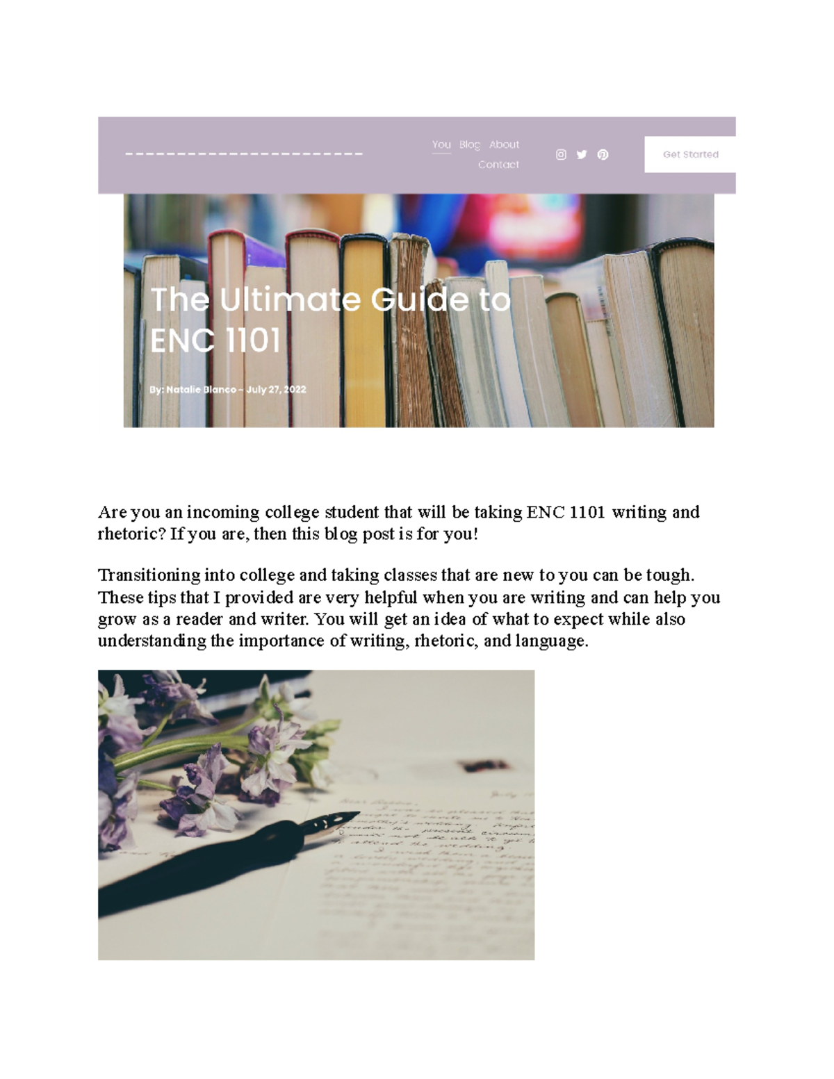Essential Tips for Success in ENC 1101 Writing & Rhetoric - Studocu