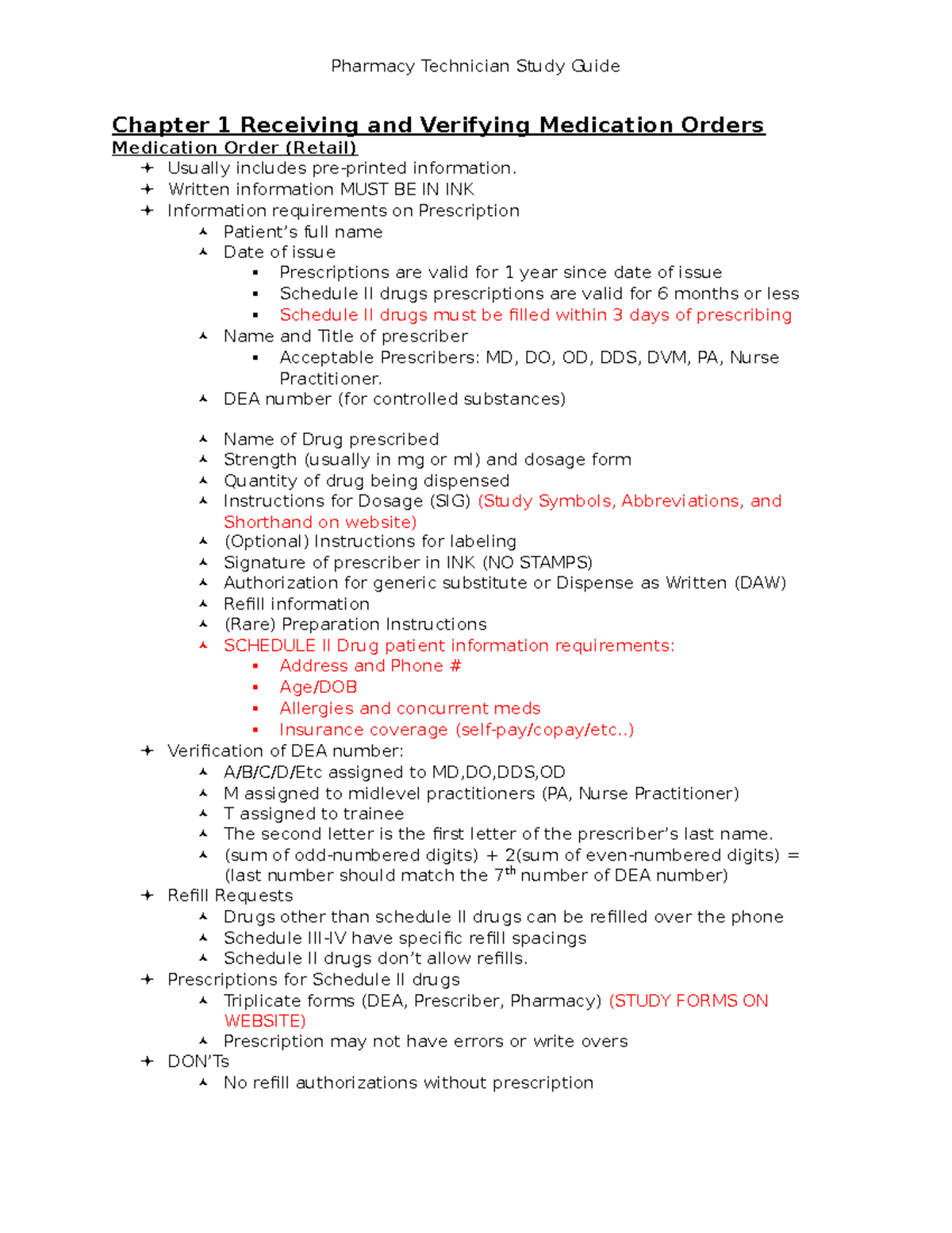 Pharmacy 1 - Study Guide for Medication Orders and Administration - Studocu