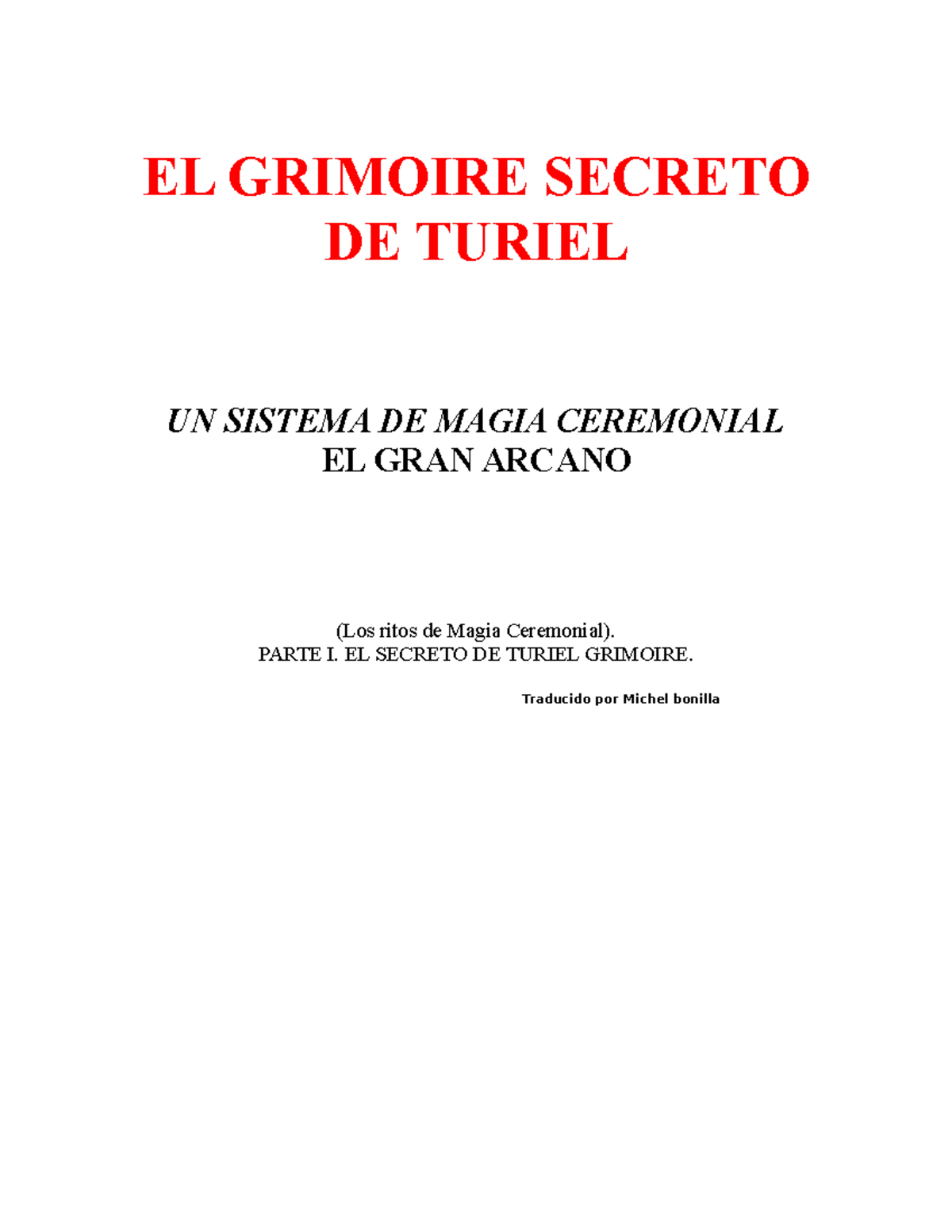 Grimorio Secreto de Turiel: Un Sistema de Magia Ceremonial - Document Preview