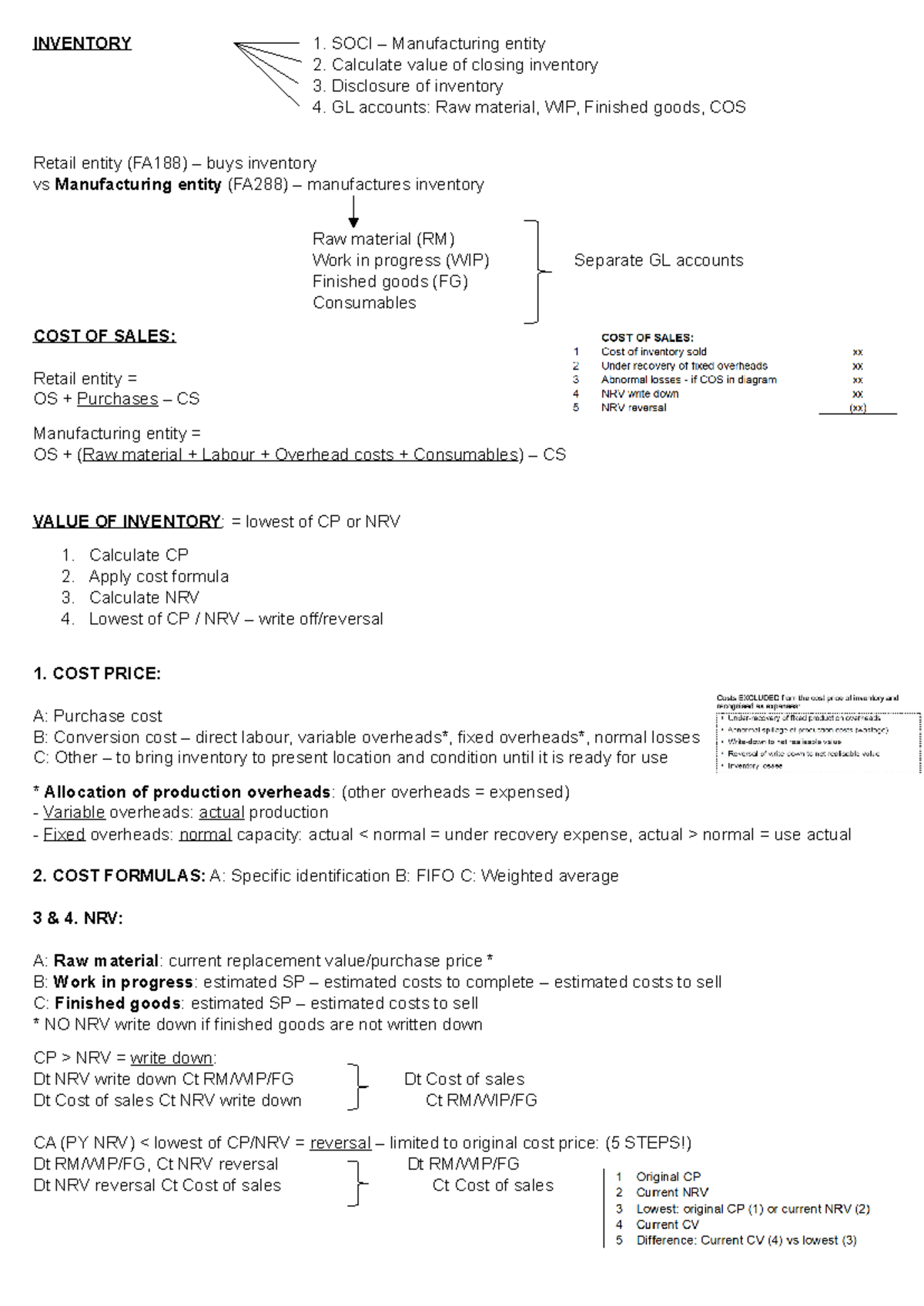 Inventory Management Overview: FA188 & FA288 - Studocu