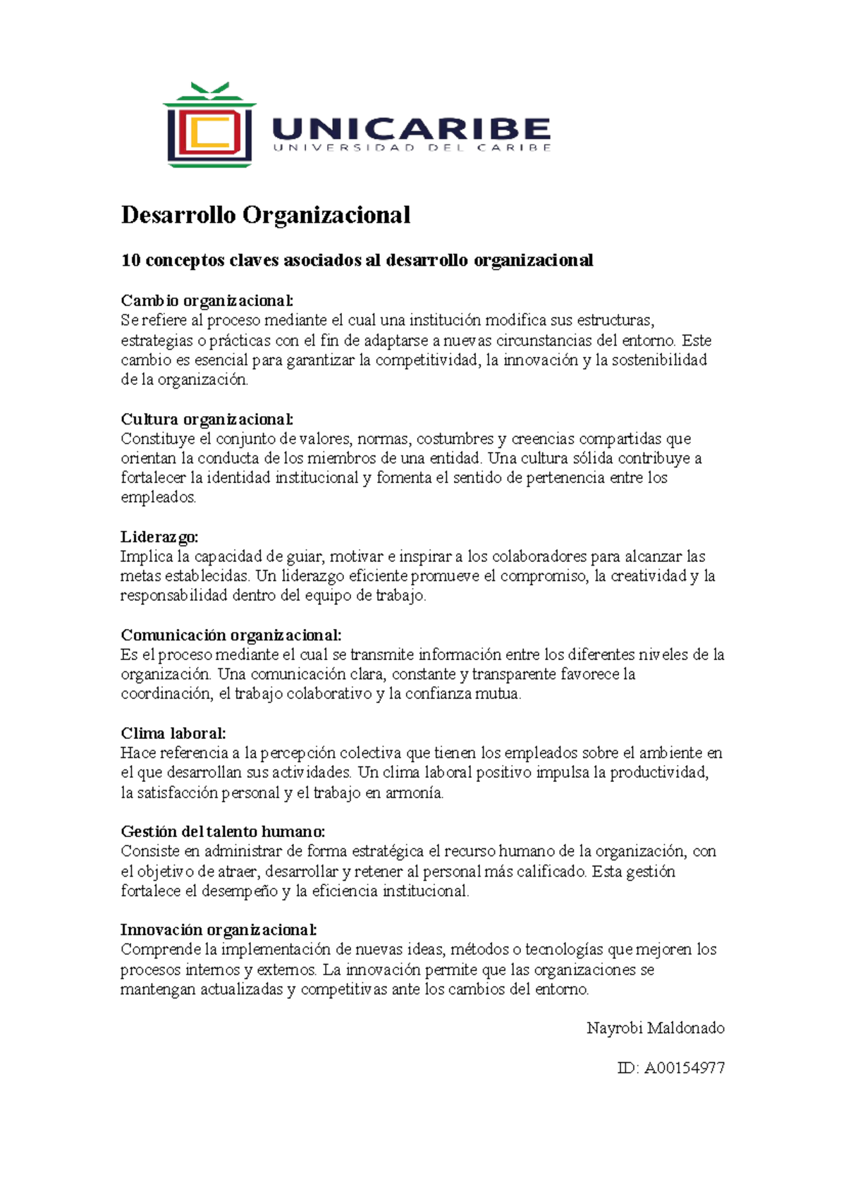Desarrollo Organizacional: 10 Claves para el Cambio y Liderazgo - Studocu