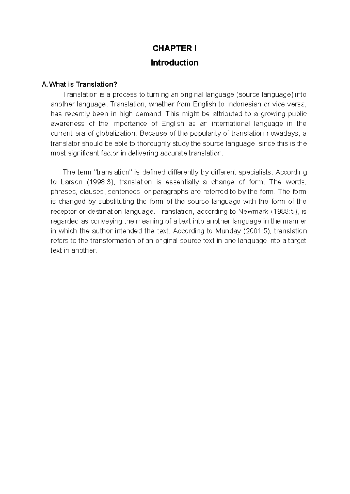 The Translation Process: Insights and Theoretical Perspectives - Studocu