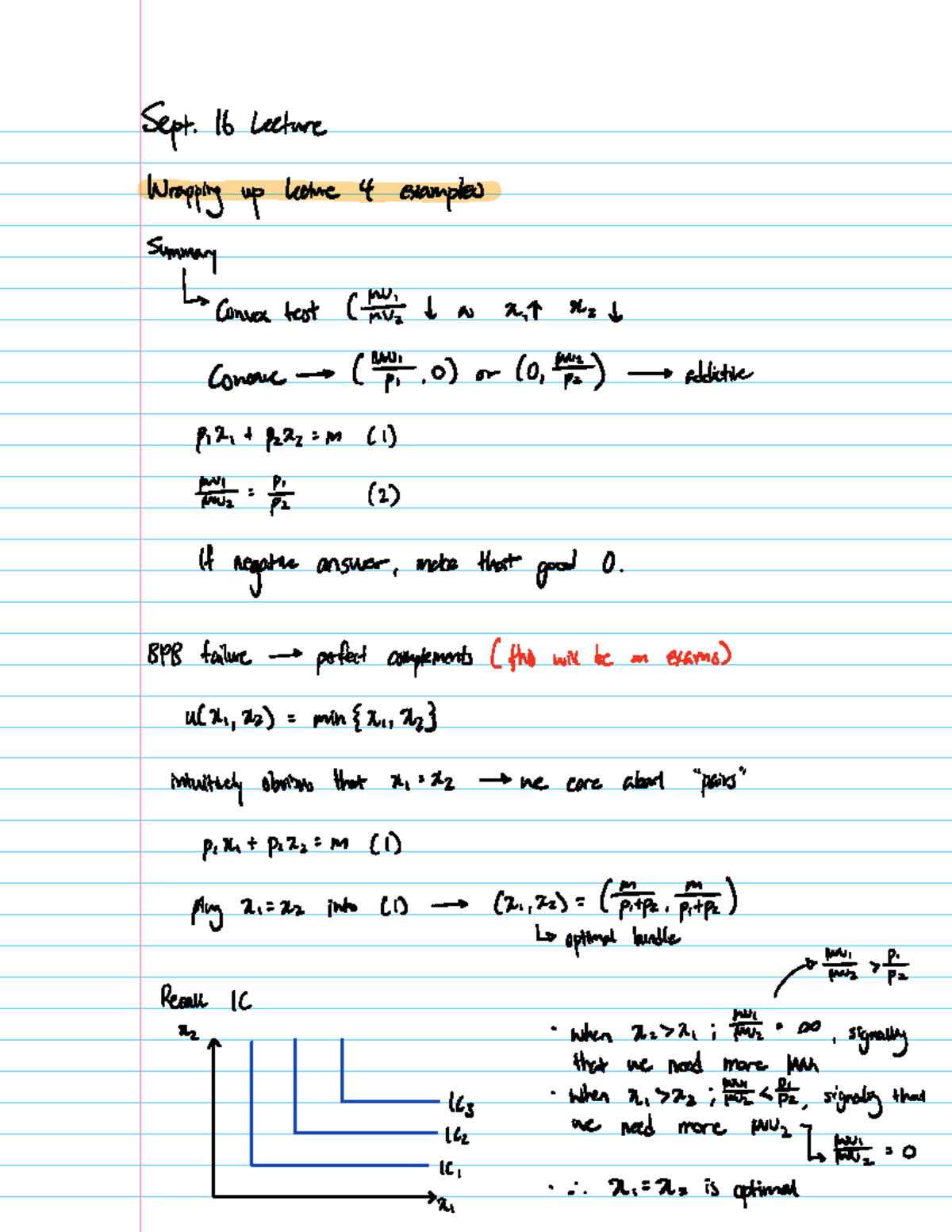 Lecture 5 Notes (Sept 16) - Summary of Key Concepts and Examples - Studocu