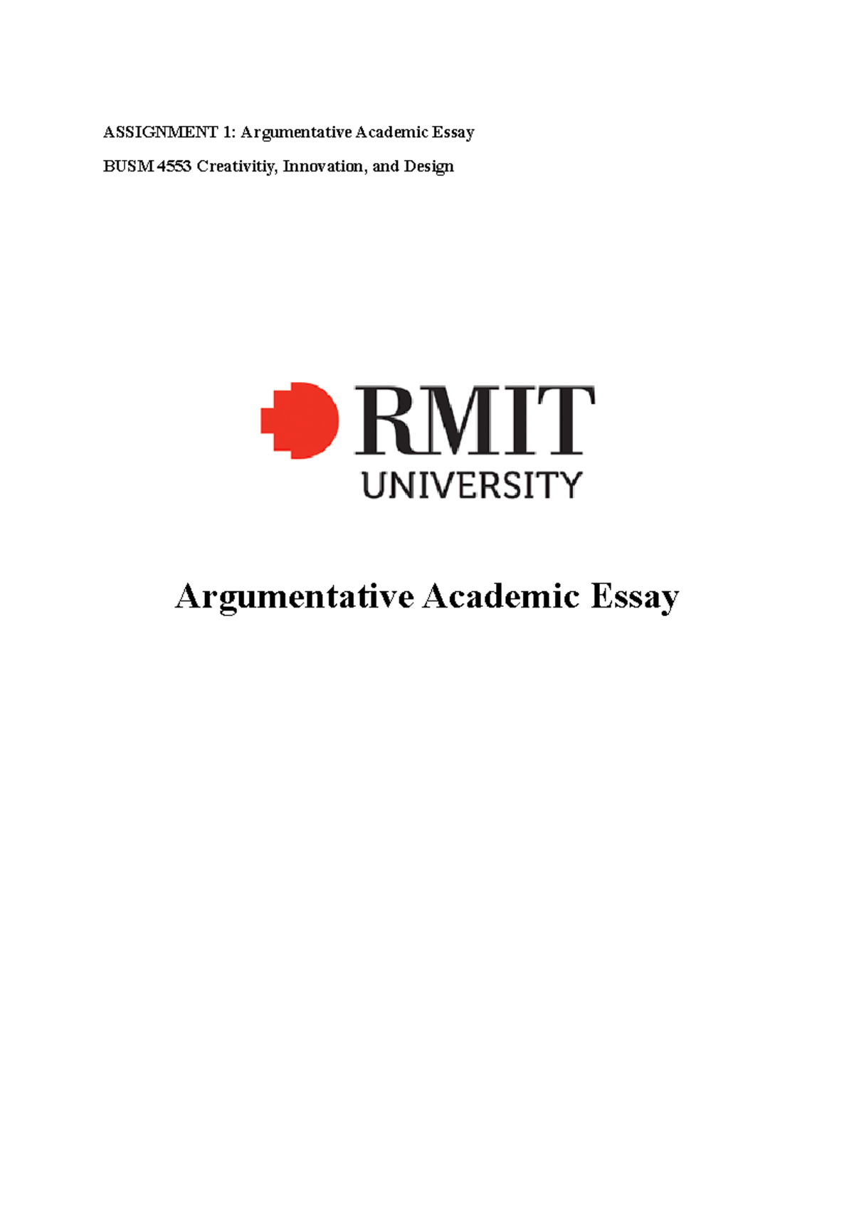 AS1 BUSM4553 - 70/100, DI, assignment 1 for CID course - ASSIGNMENT 1 ...