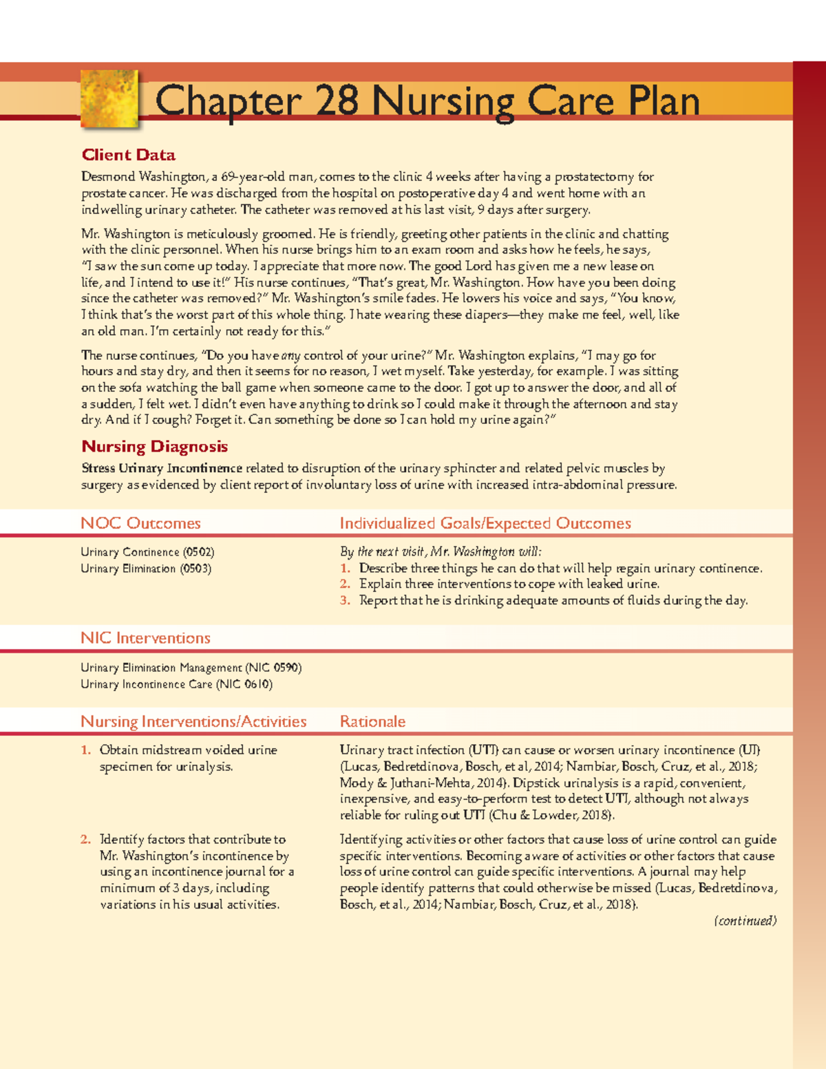 Chapter 28 Nursing Care Plan: Urinary Incontinence Management - Studocu