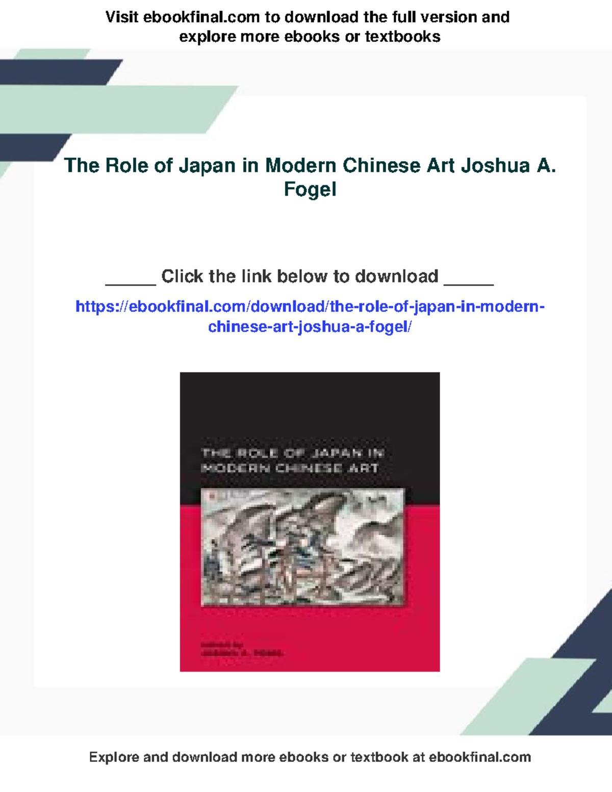 The Role of Japan in Modern Chinese Art (Course Code: 53574) - Studocu