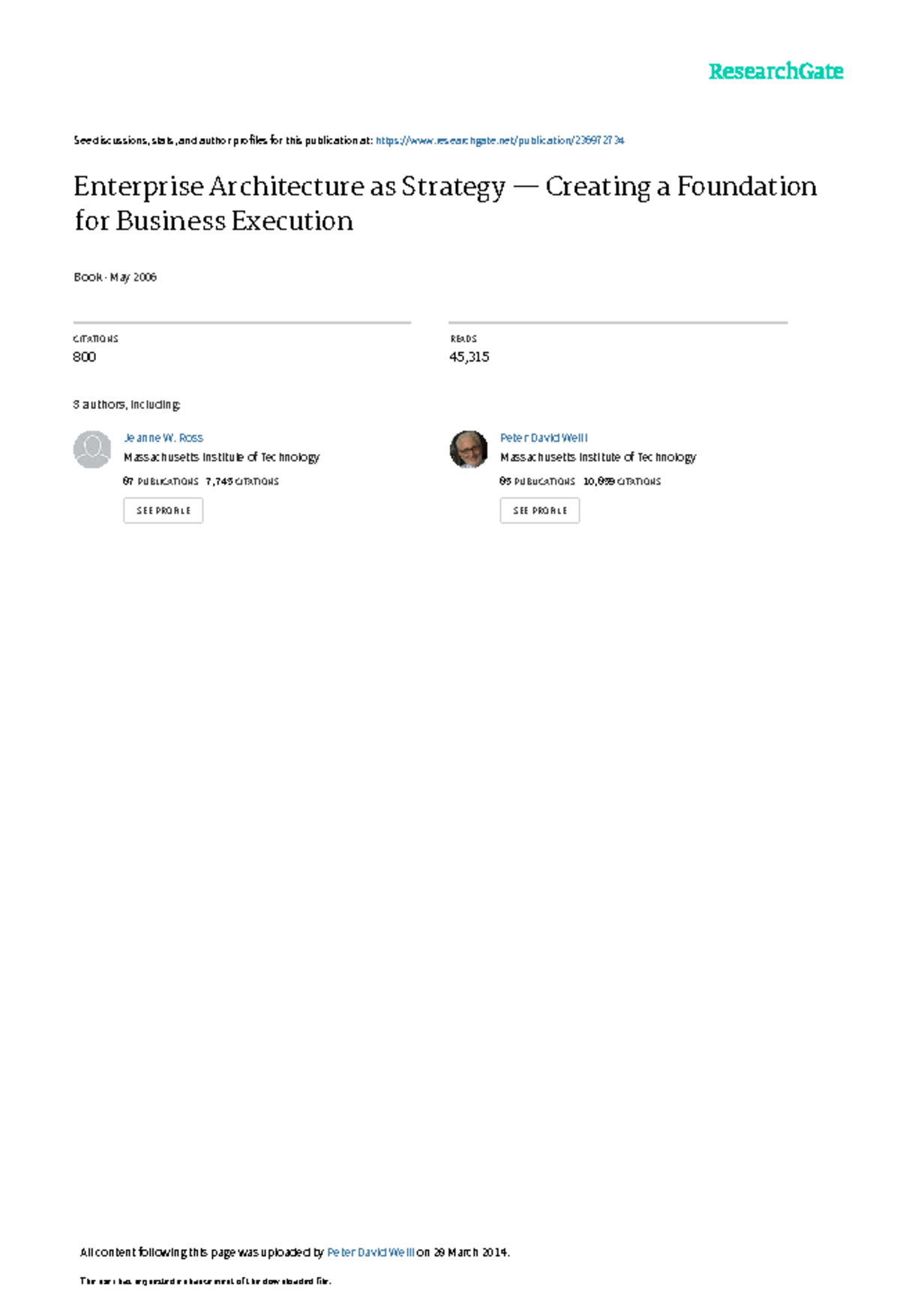 Enterprise Architecture as Strategy - See discussions, stats, and ...