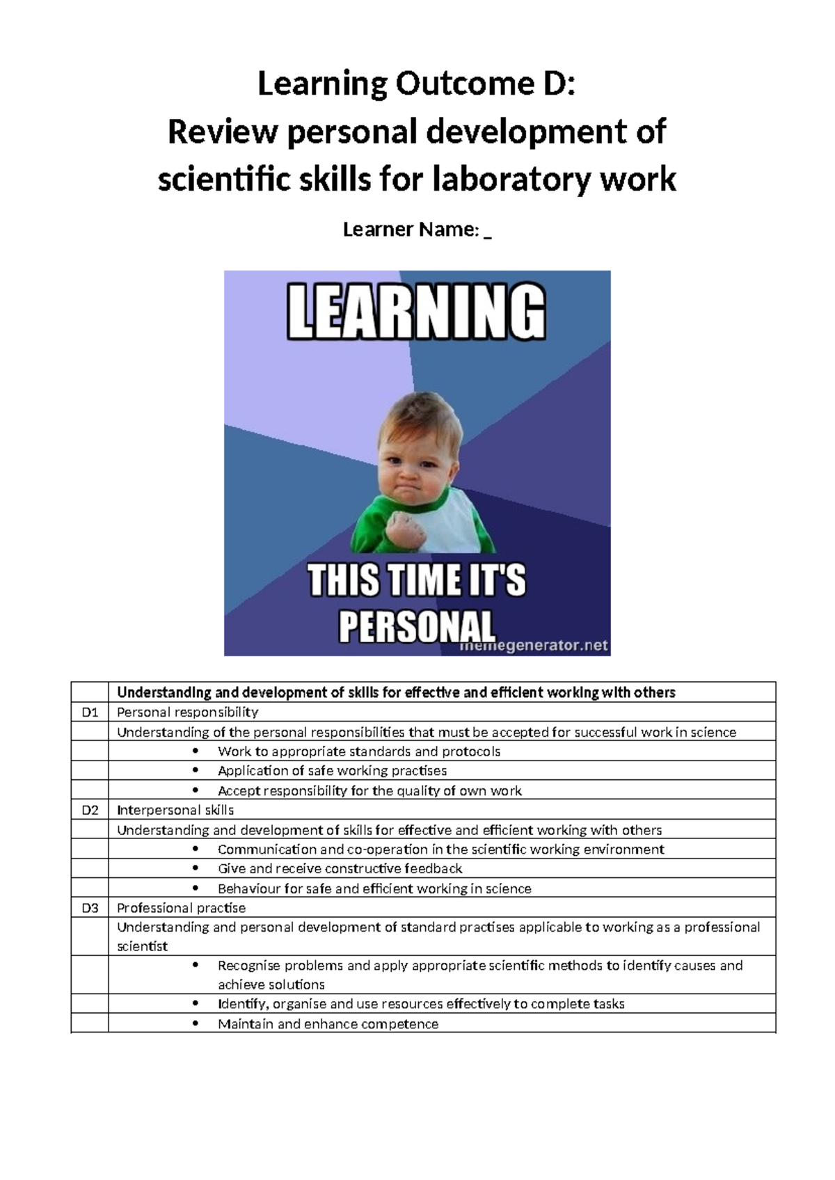 Aim D Workbook - Scientific Skills Development - Studocu