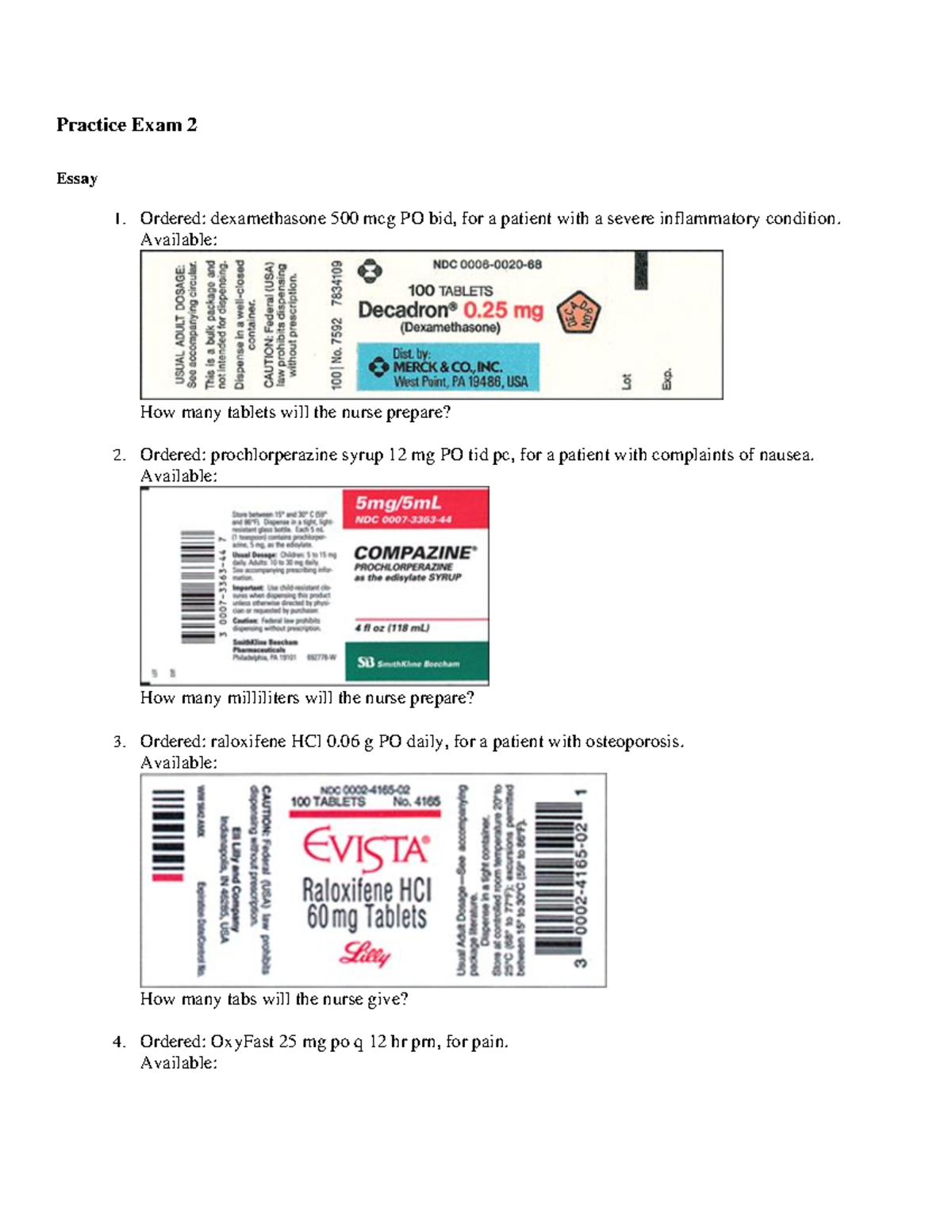 Practice Exam 2: Dosage Calculation Questions and Answers - Studocu