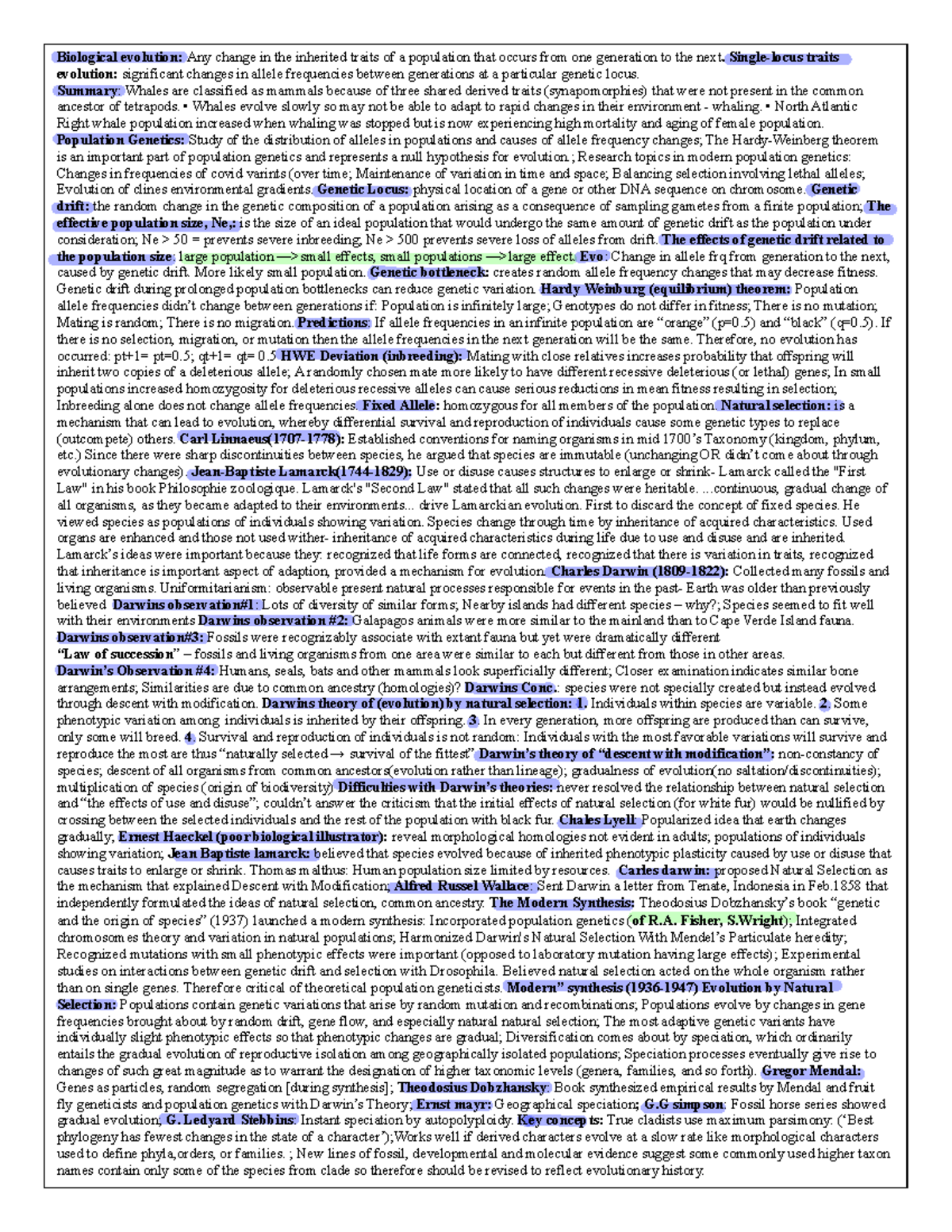 Midterm 1 Study Guide: Key Concepts in Biological Evolution - Studocu