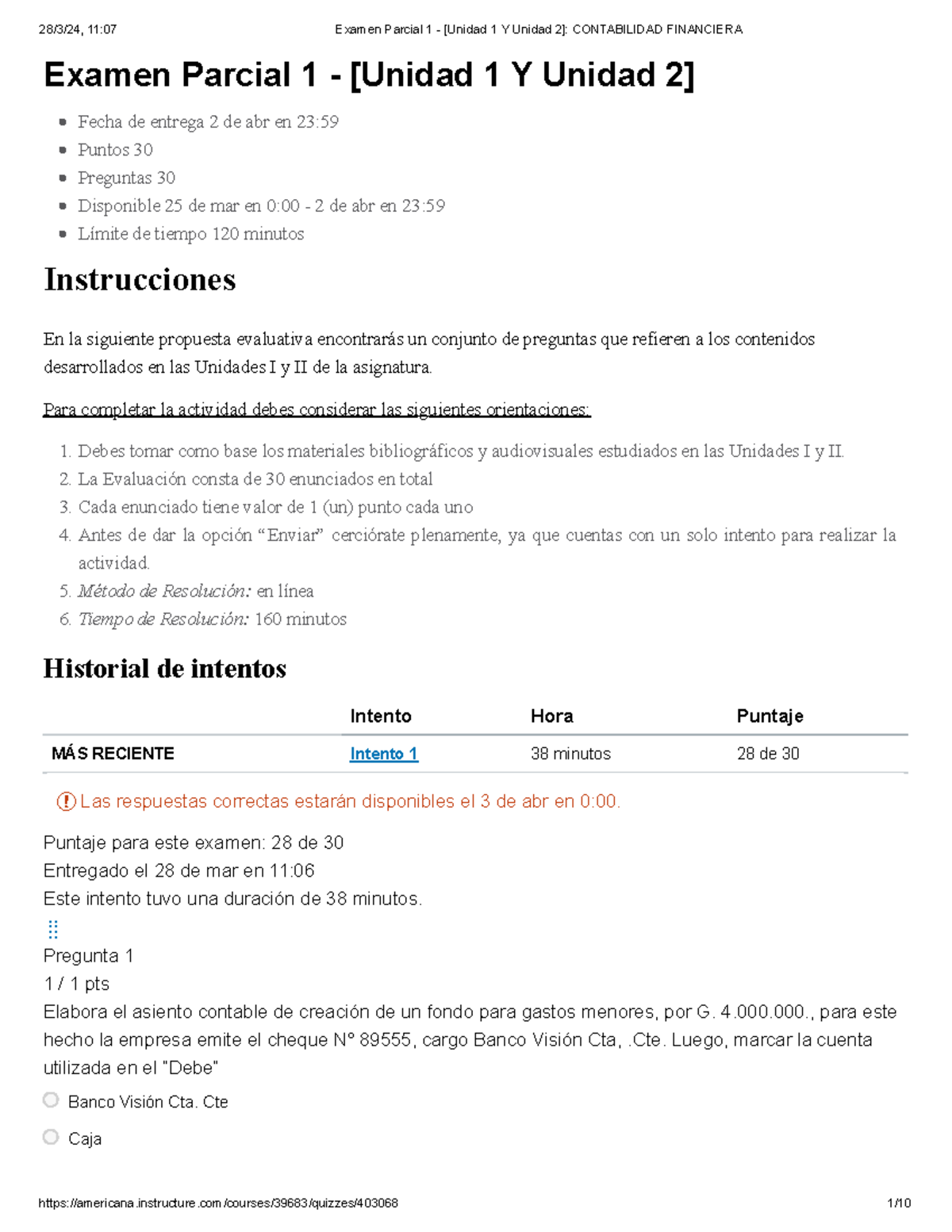 Examen Parcial 1 - [Unidad 1 Y Unidad 2] Contabilidad Financiera ...
