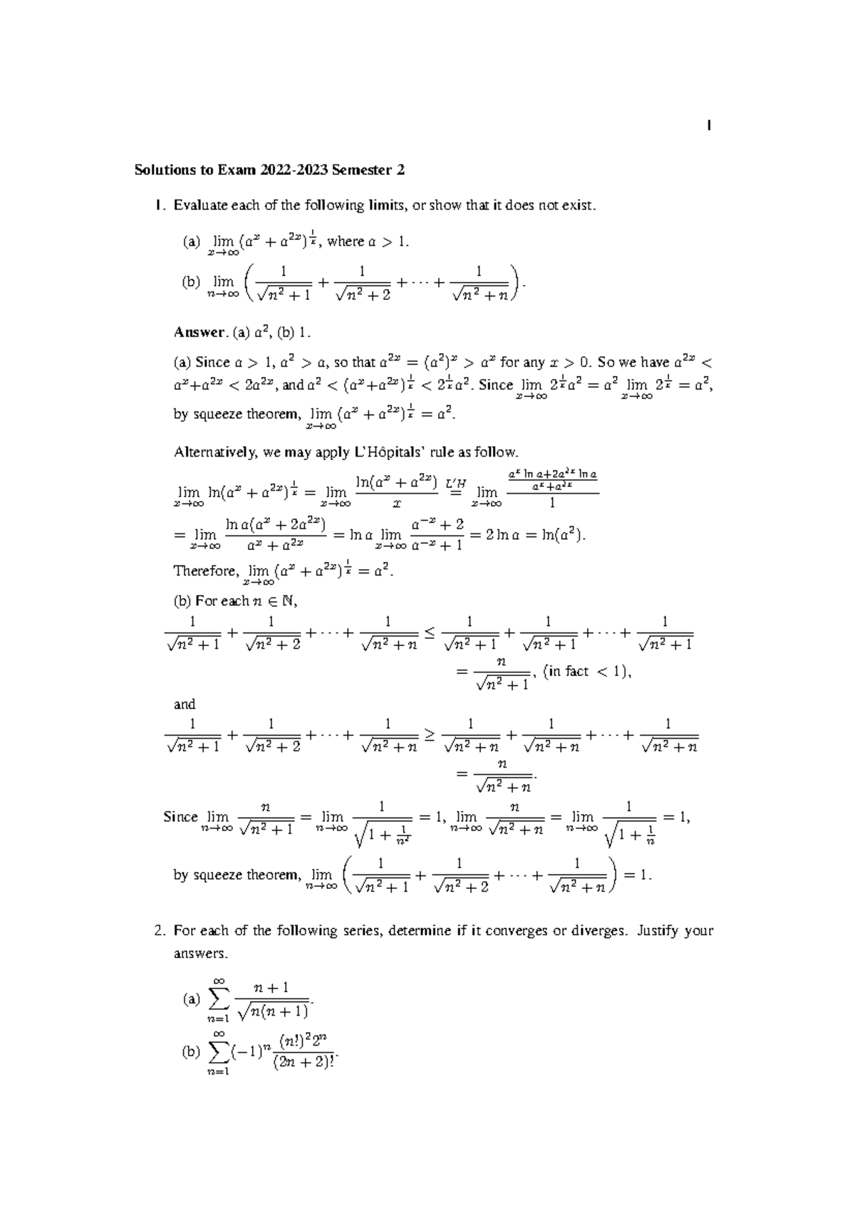 Exam Solutions for Course Code 2223 S2: Semester 2 - Studocu