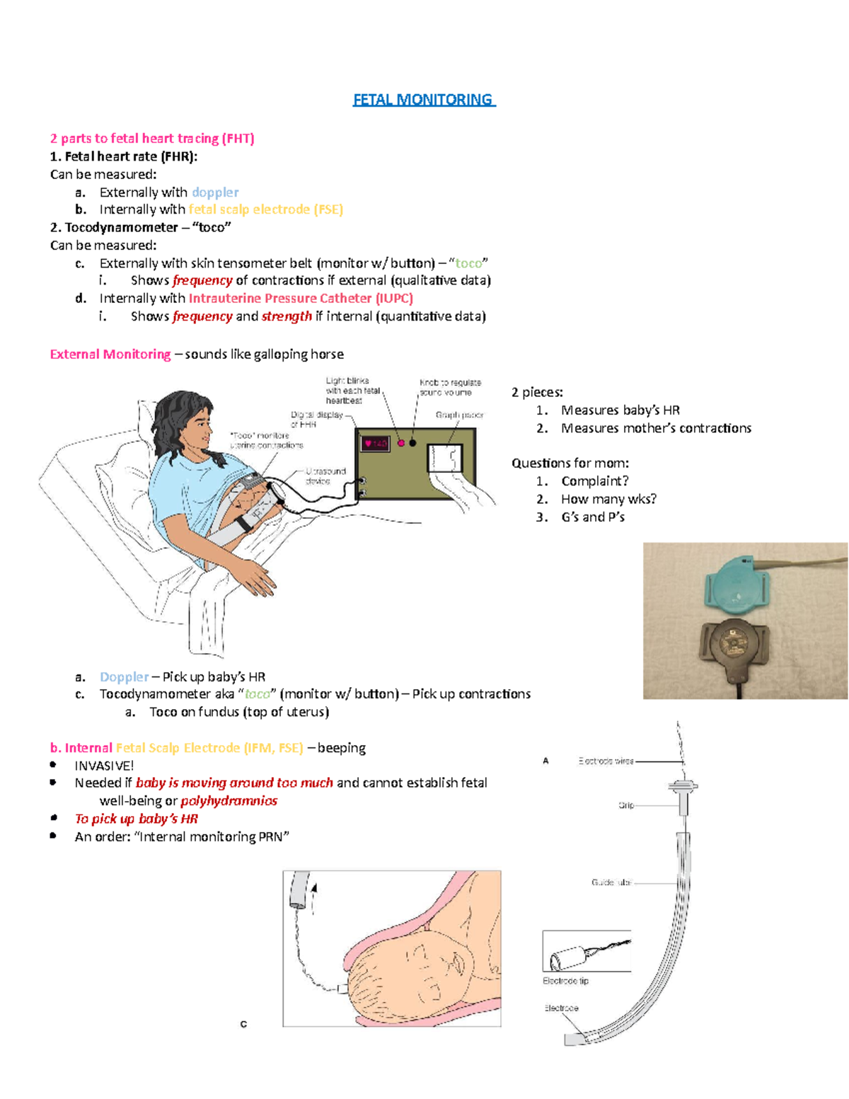 1-FHM - Comprehensive Guide to Fetal Heart Rate Monitoring - Studocu