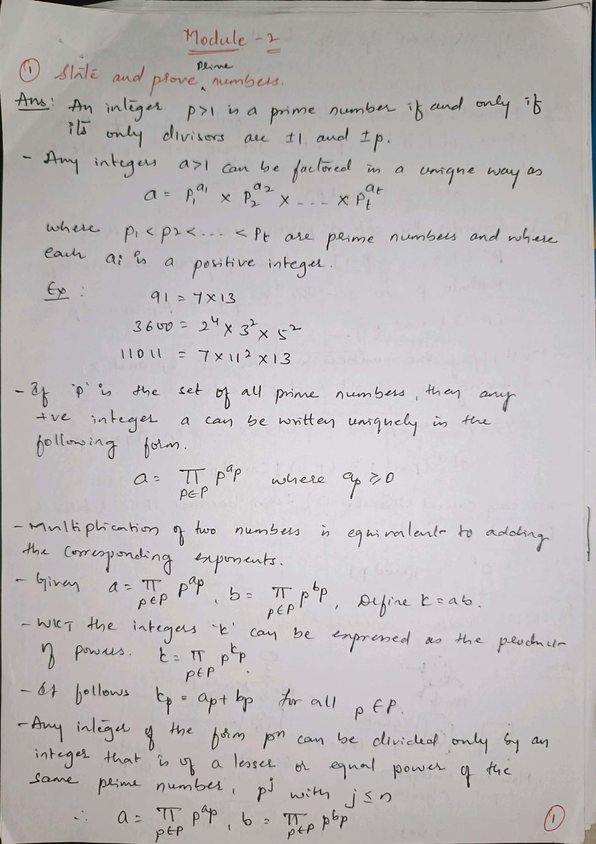 Module 1 - State and Prove Prime Numbers and Cryptography Concepts ...