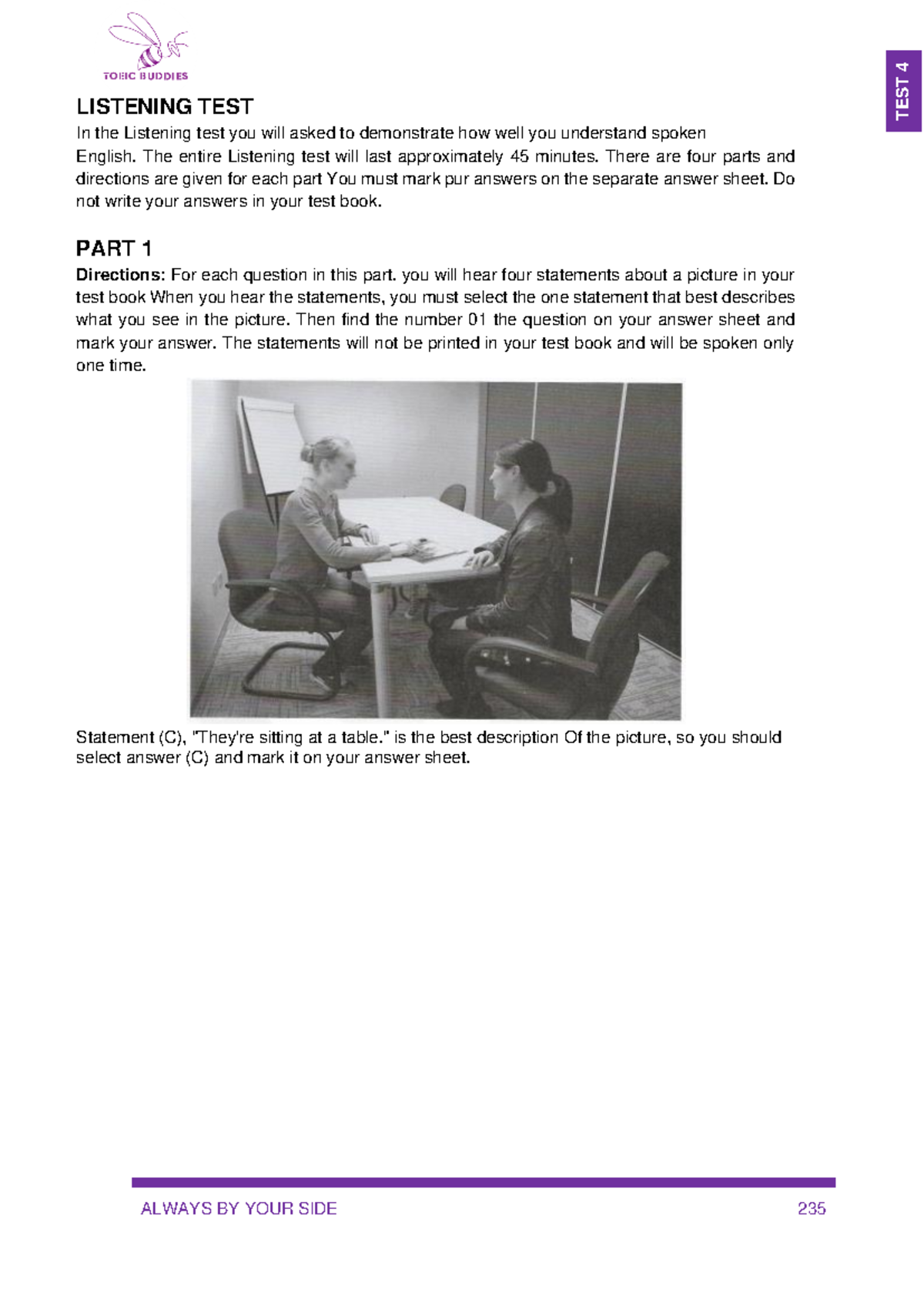 TEST 4 - Listening and Reading Comprehension Guide - Studocu