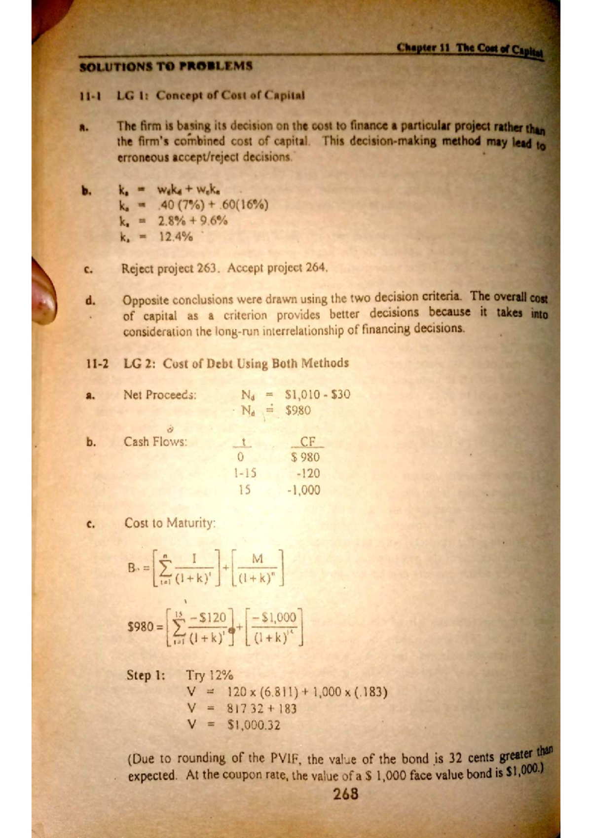 Chapter 11 Solutions: Cost of Capital Analysis and Problem Solving ...