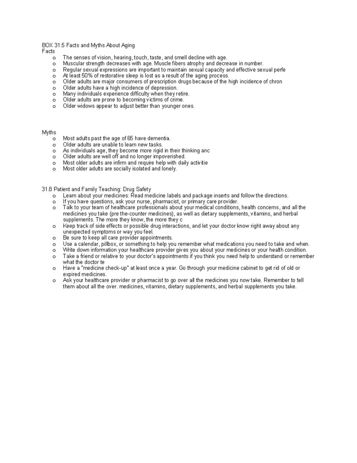 MHL 101: Myths and Facts About Aging and Drug Safety Guidelines - Studocu