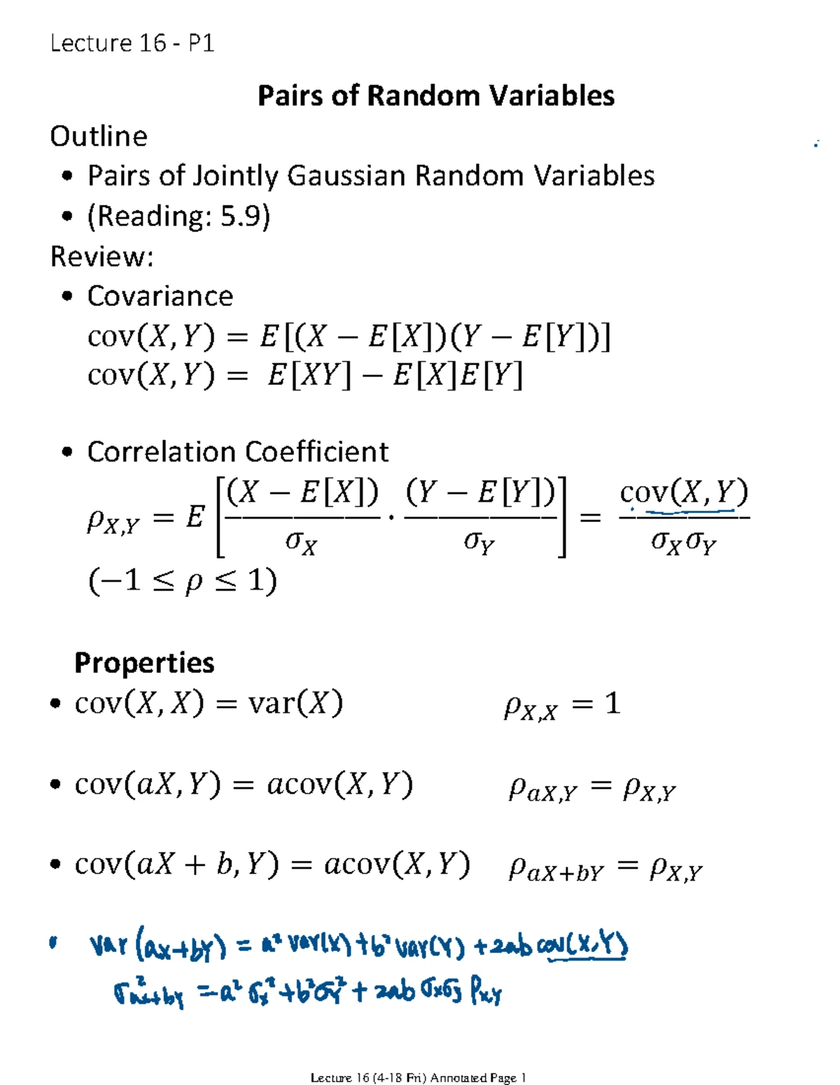 Lecture 12: Joint PDF, CDF & Conditioning of Bivariate Random Variables ...