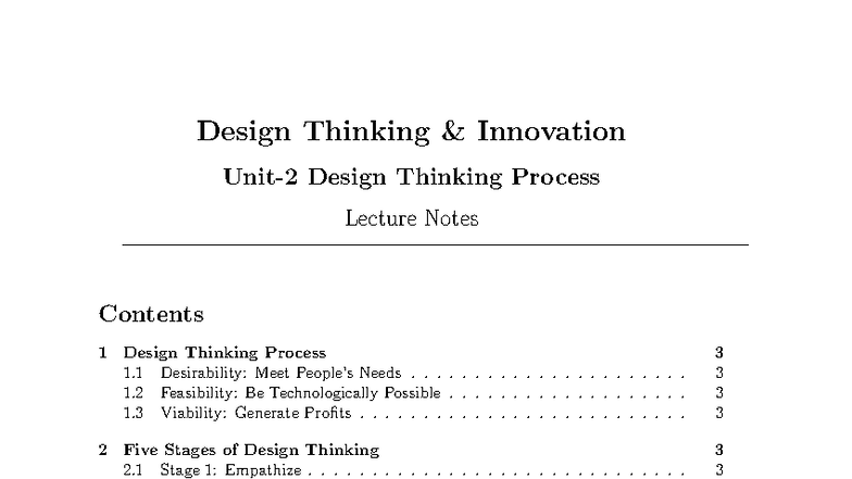 DTI 2023: Design Thinking Process Lecture Notes - Studocu