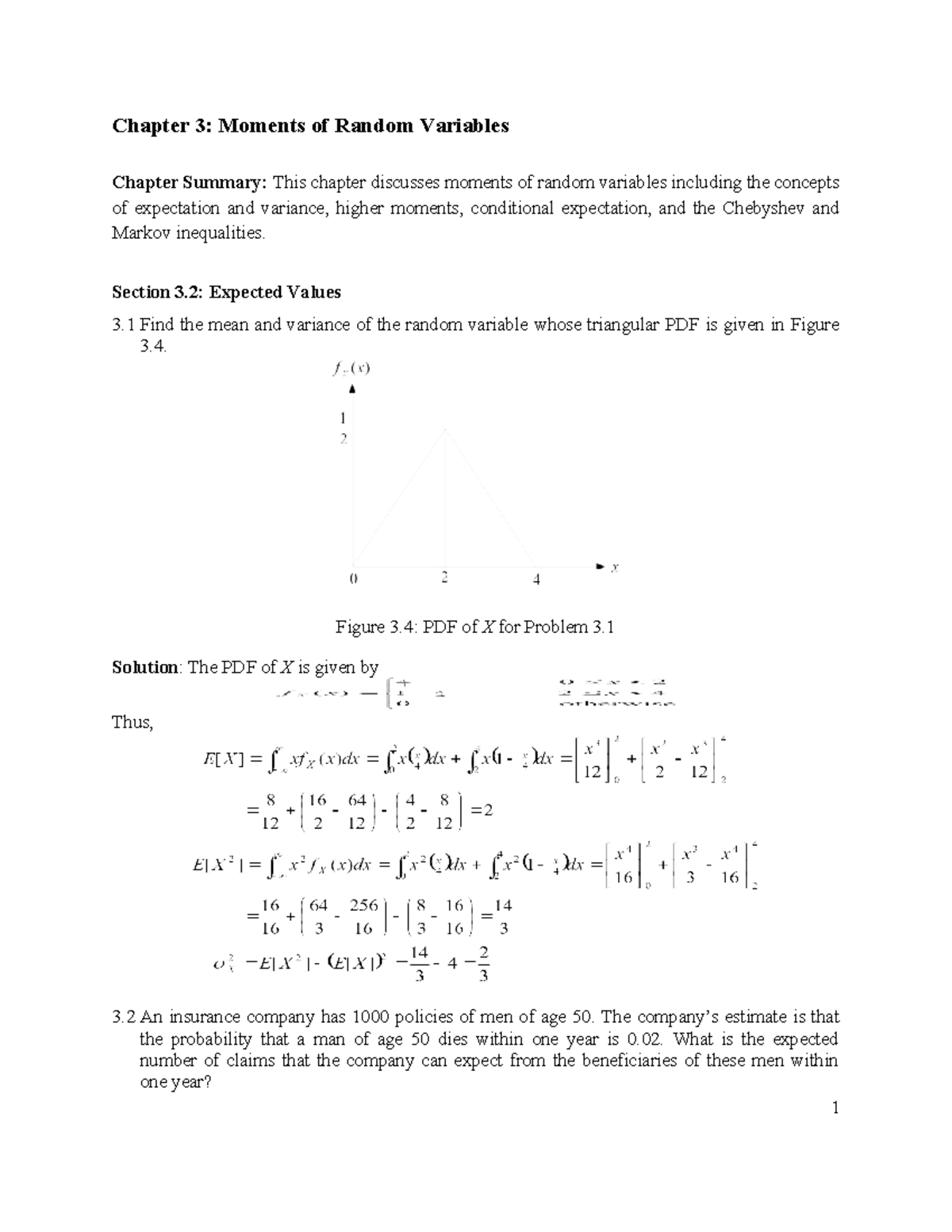 Chapter 3 - 확률과정 - Chapter 3: Moments of Random Variables Chapter ...