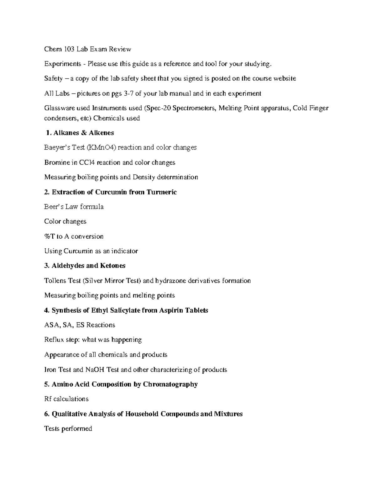 CHEM 103 Midterm Exam 2 Study Guide and Review - Studocu