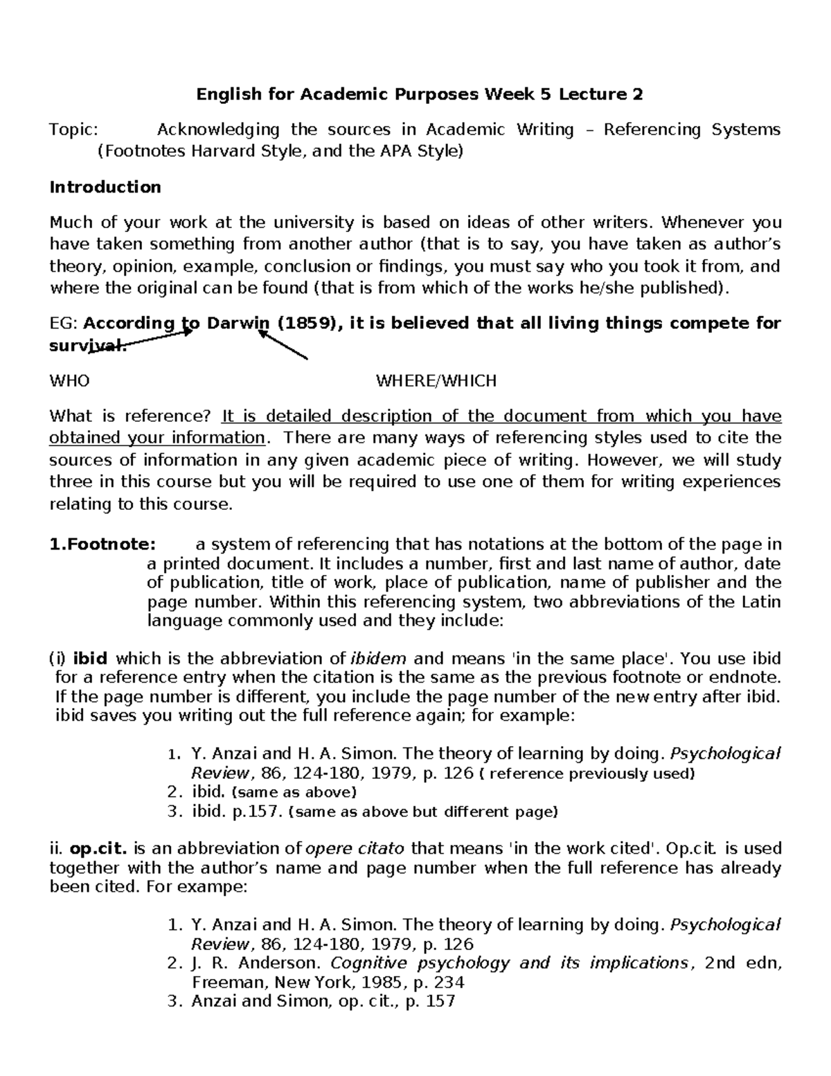 EAP 2026 Week 5 Lecture 2: Referencing Systems in Academic Writing ...
