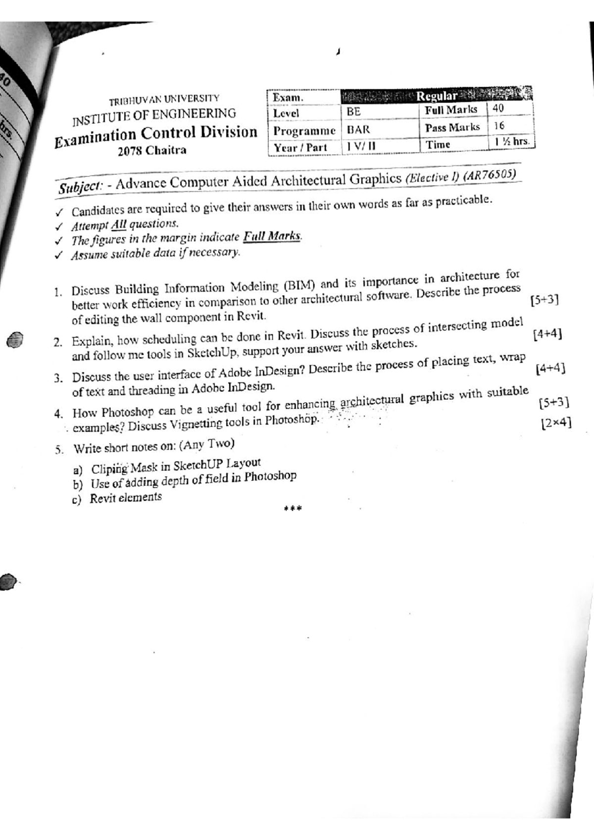 QB - Questions for Advance Computer Aided Architectural Graphics ...