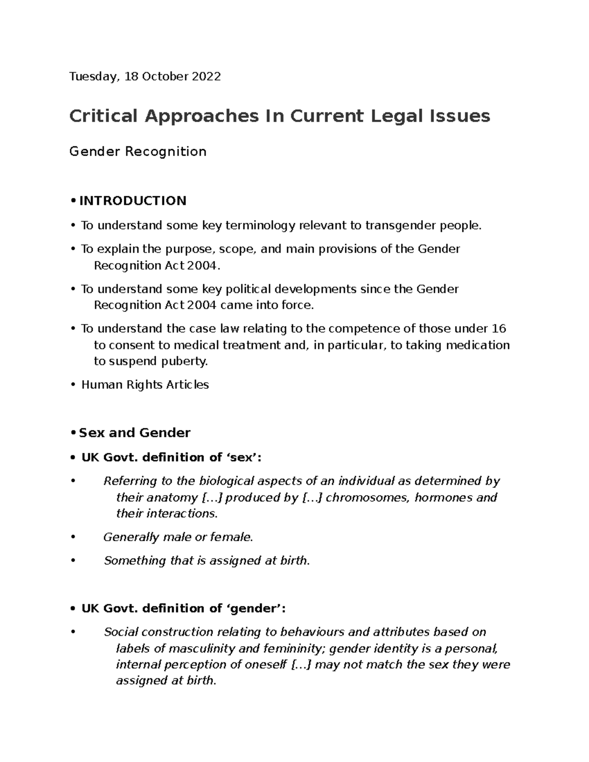 Critical Approaches - Tuesday, 18 October 2022 Critical Approaches In ...