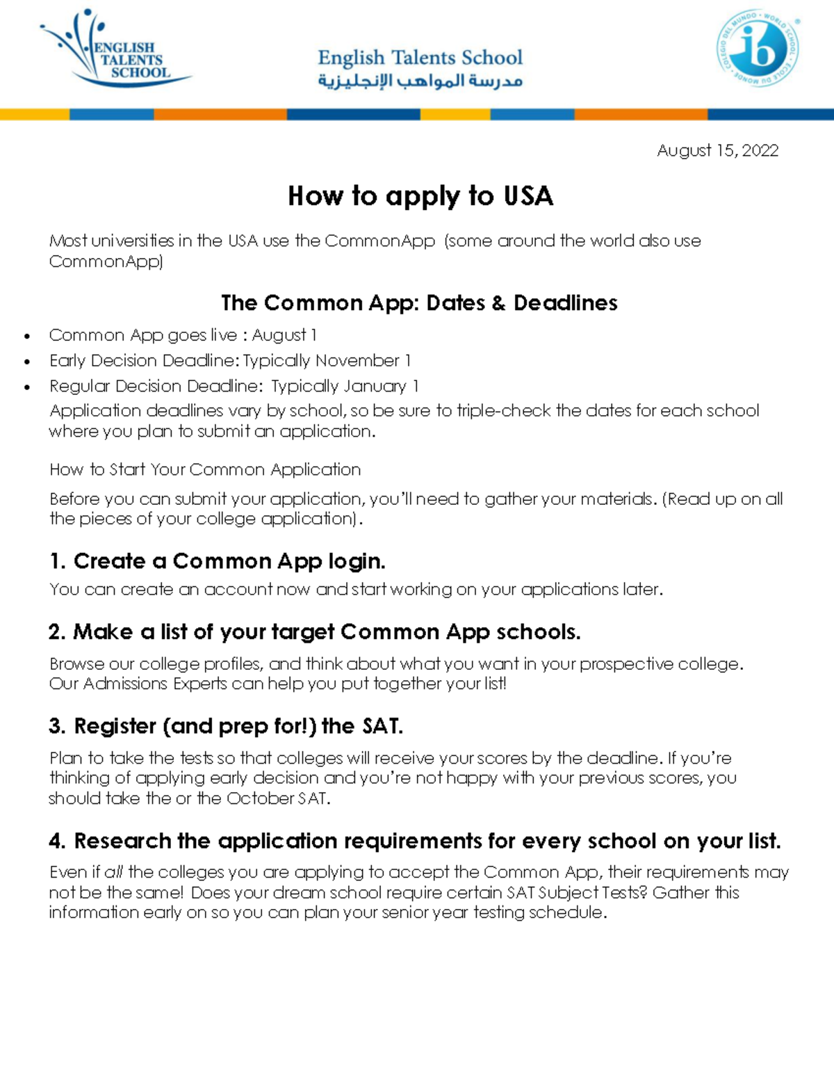 How to Apply to US Universities: A Comprehensive Guide - Studocu