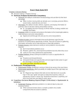 MGMT 301 Study Guide for Exam 3: Key Management Theories and Principles ...