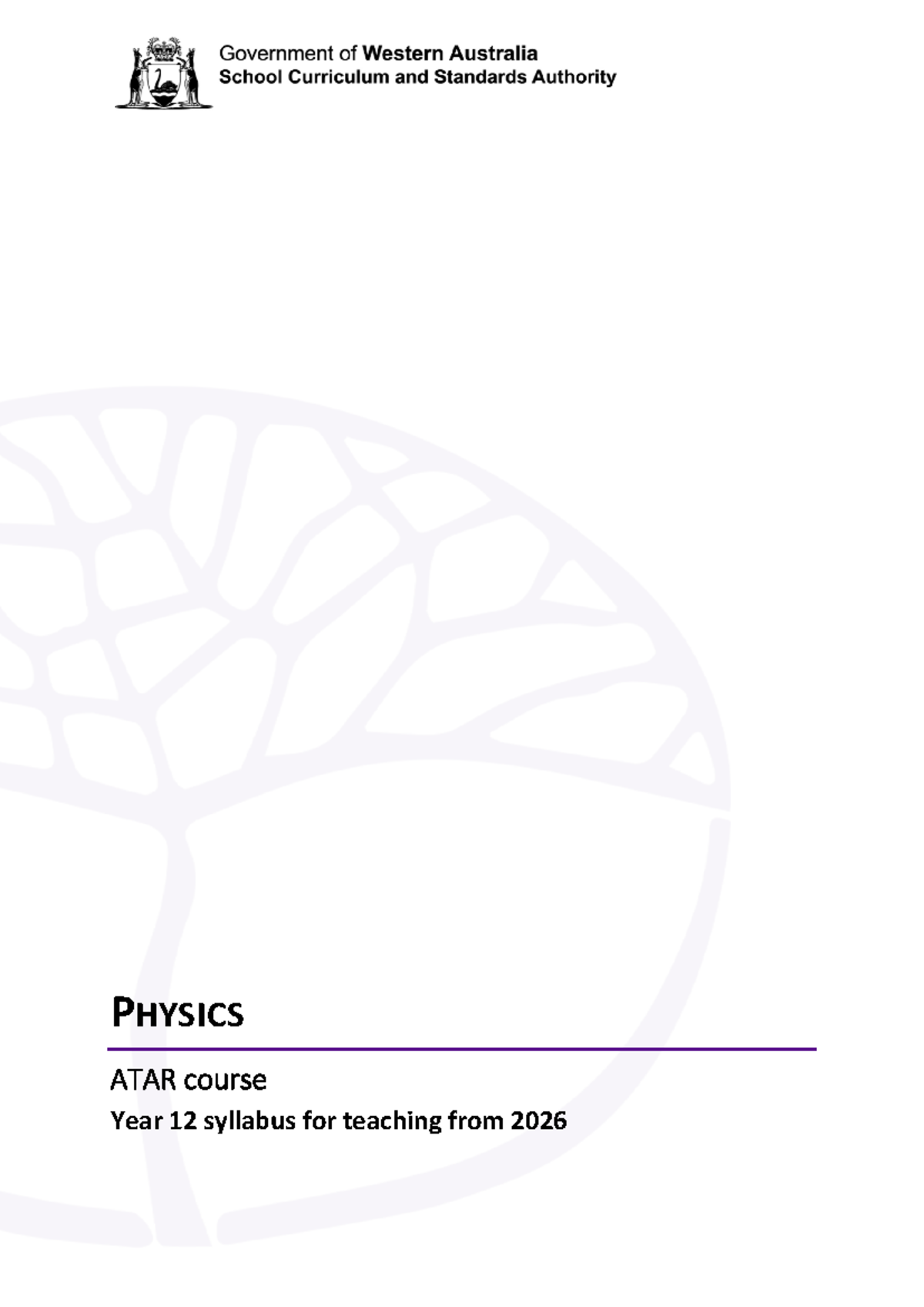 Physics ATAR Year 12 Syllabus (Effective 2026) - Studocu