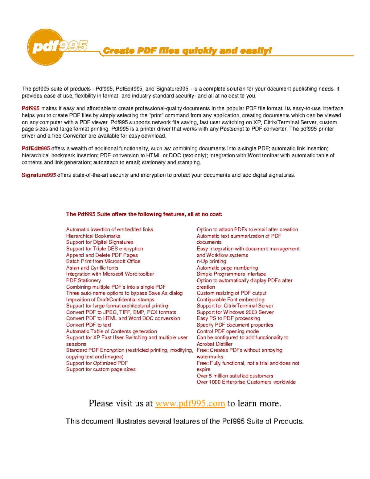 Pdf - fun - The pdf995 suite of products - Pdf995, PdfEdit995, and ...