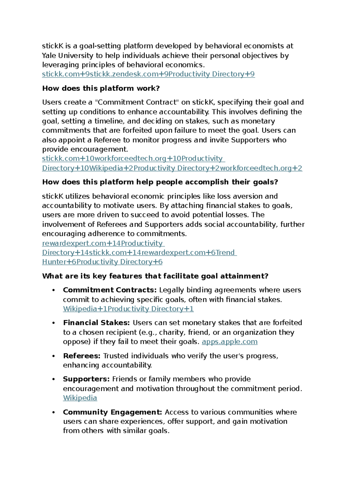 StickK: A Summary of Behavioral Economics in Goal Achievement - Studeersnel