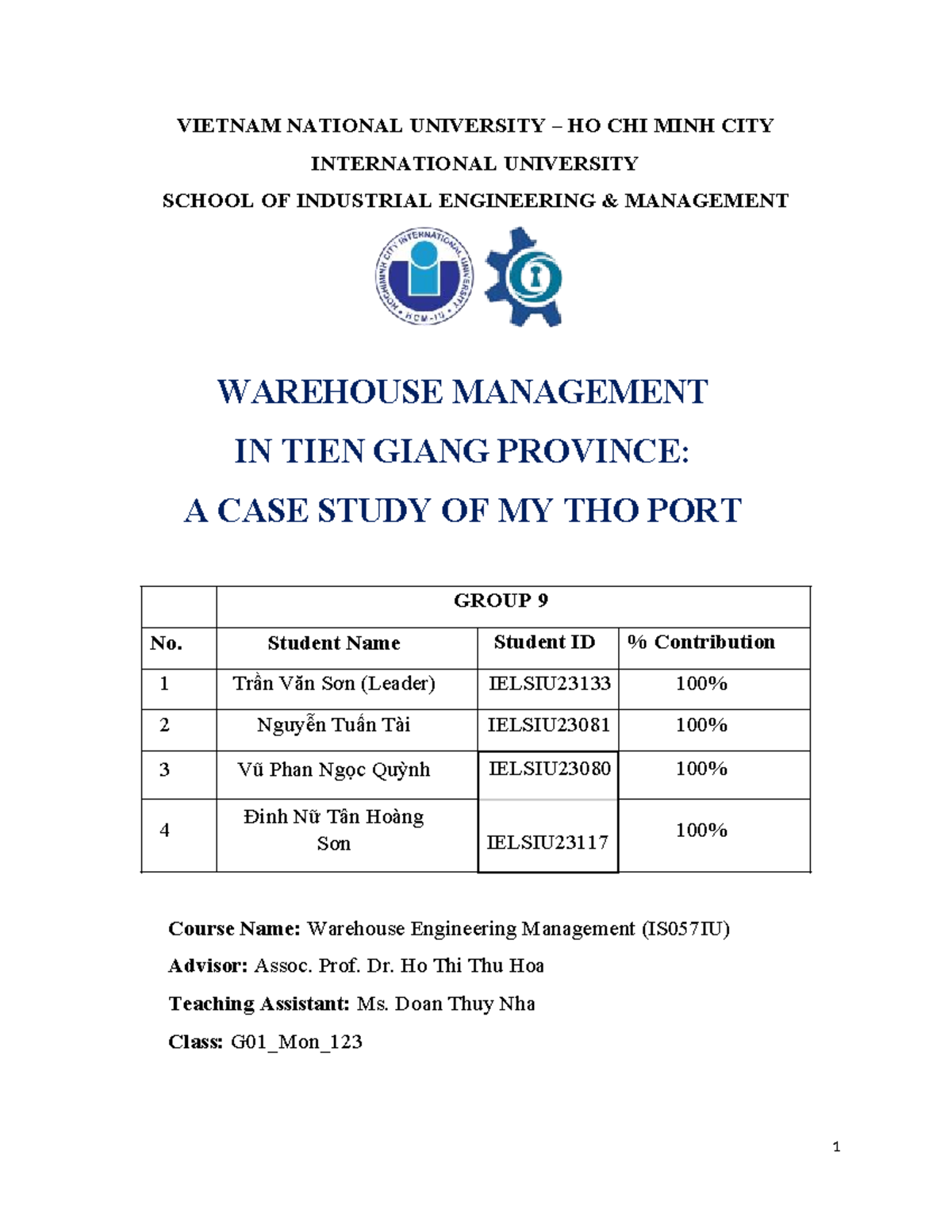 Case Study: Warehouse Management at My Tho Port (IS057IU) - Studocu
