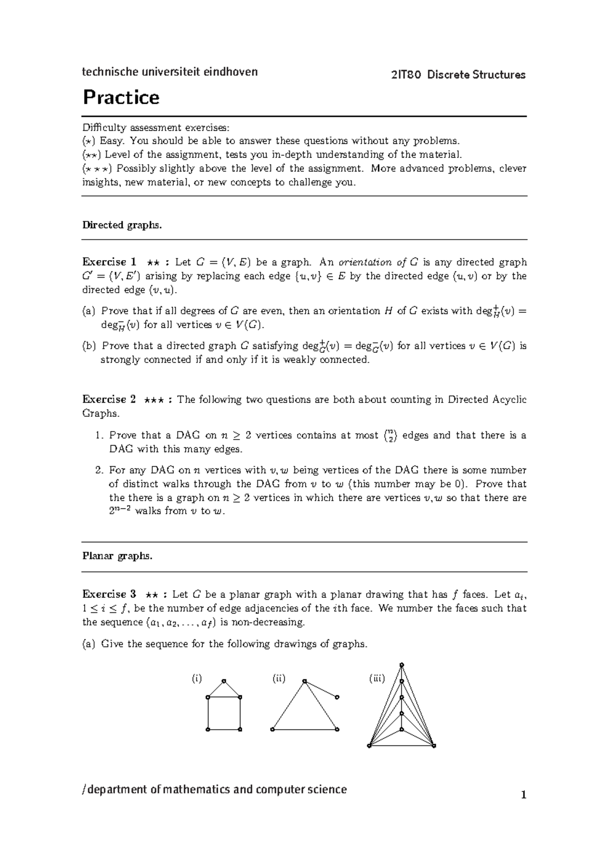 2IT80 Discrete Structures Practice Set 4 Exercises - 23/24 - Studeersnel