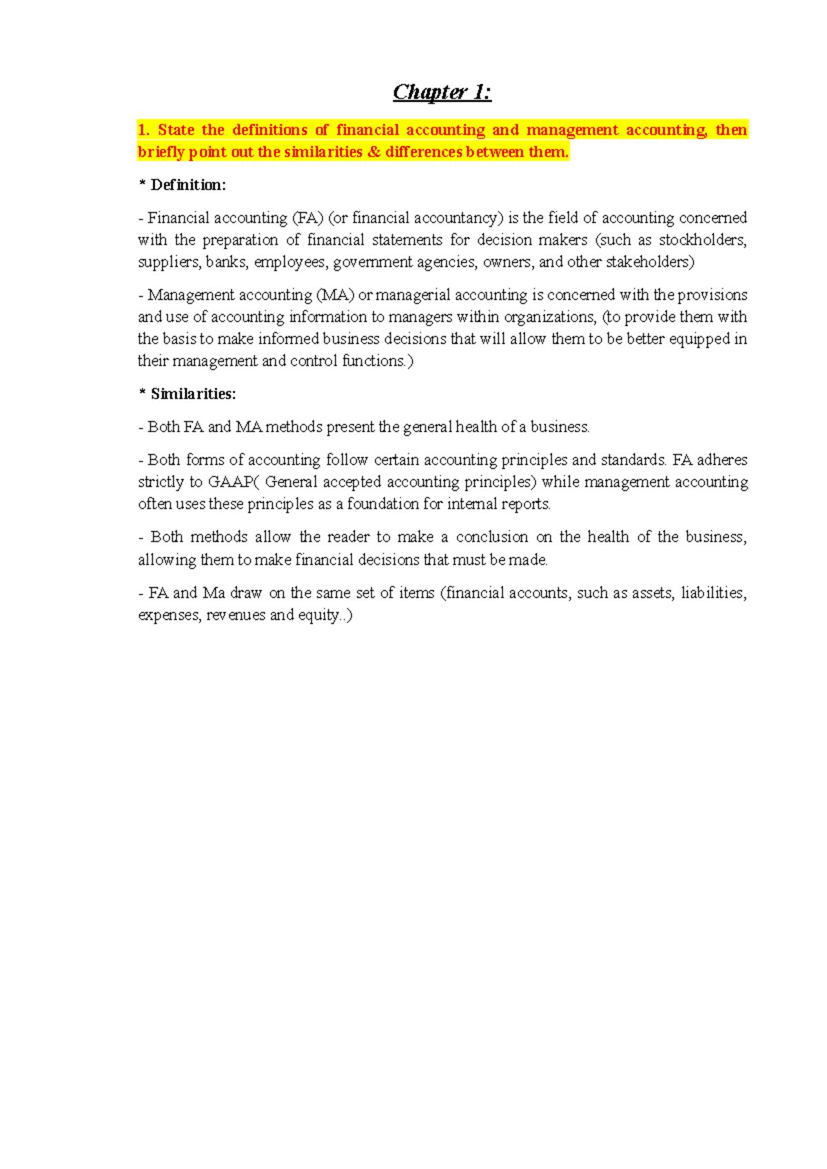 ACCT 101: Chapter 1 - Financial vs Management Accounting Definitions ...
