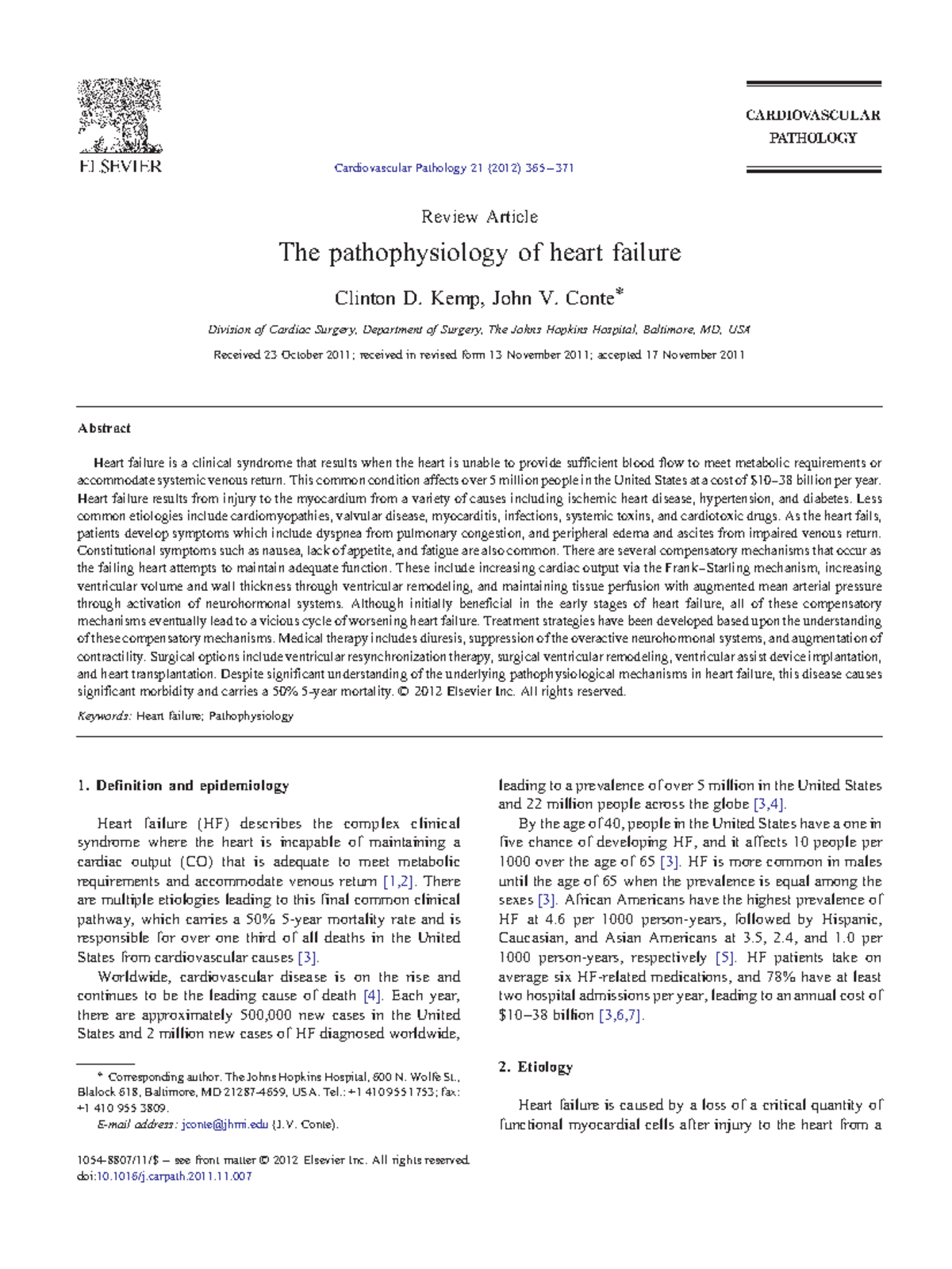 The pathophysiology of heart failure copy - Review Article The ...