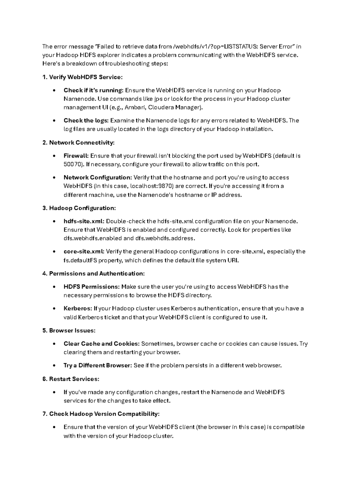 Hadoop HDFS Troubleshooting: "Failed to Retrieve Data" Error Solutions ...