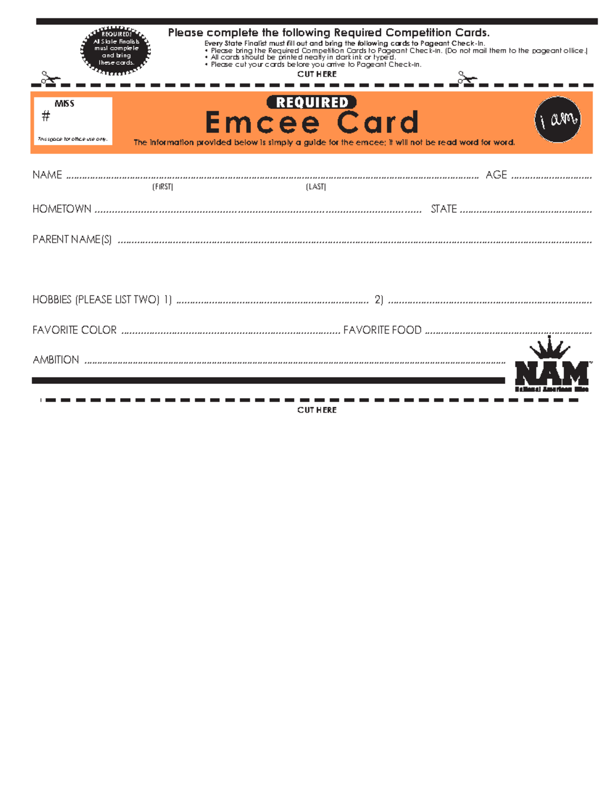 Emcee Card - MS Finalists Required Competition Cards - Studocu
