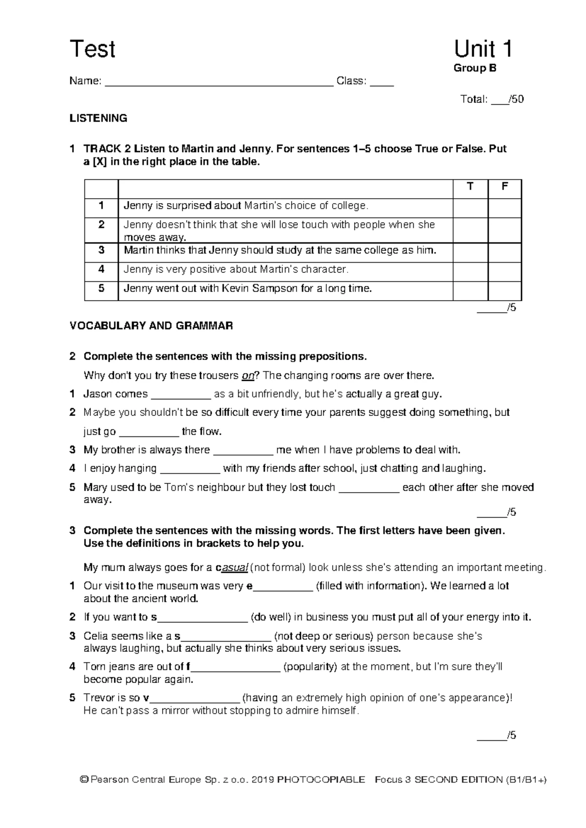 Mini Matura Unit 7 Group A Review and Practice Guide - Studocu