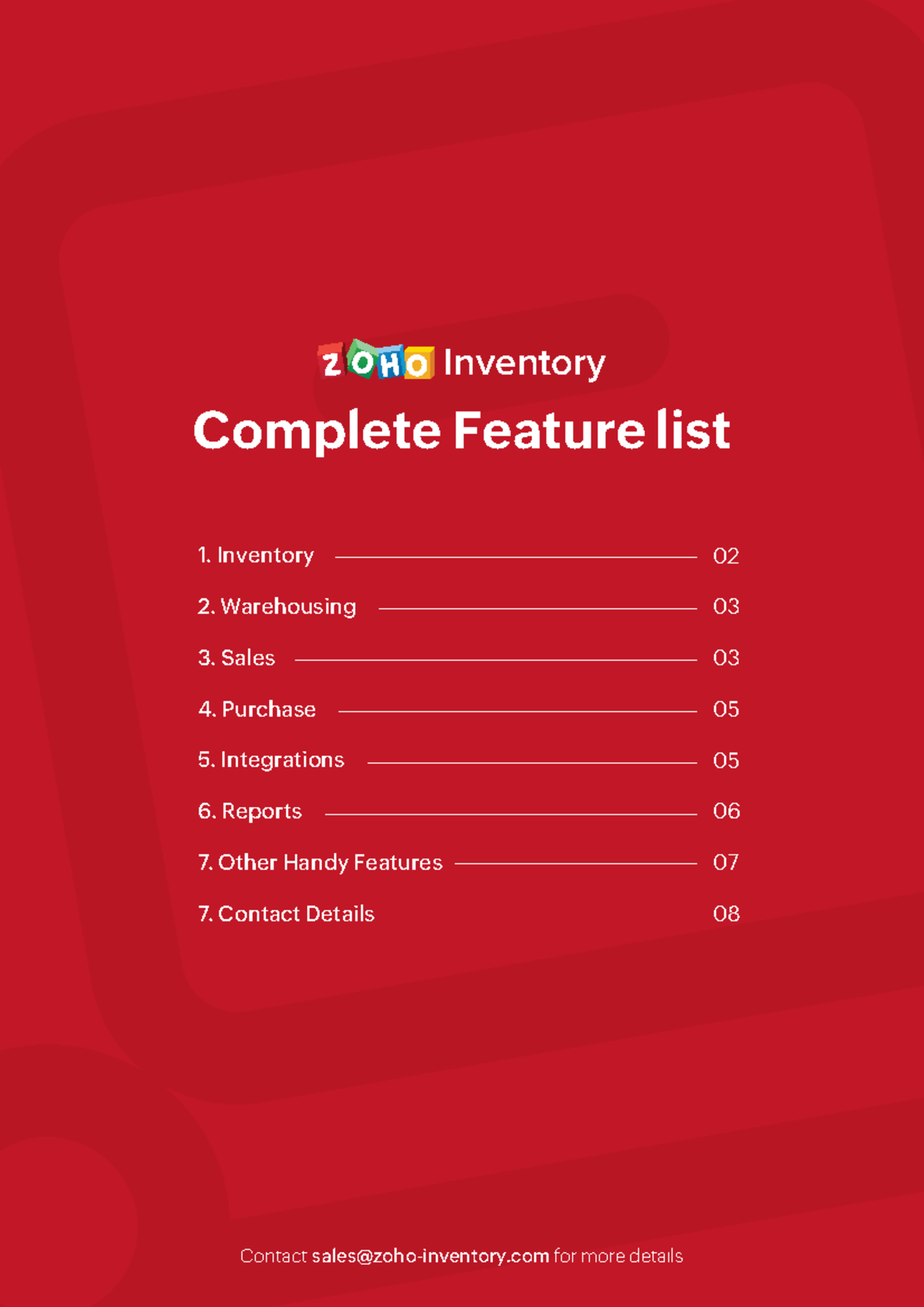 Zoho-inventory-features - Complete Feature list Inventory 1. Inventory ...