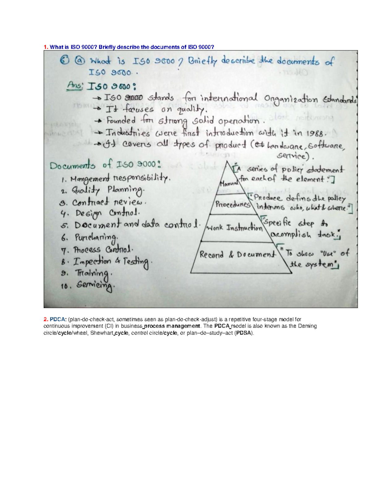 MGT 505 Final Exam Study Notes: ISO 9000 & Business Process Management ...