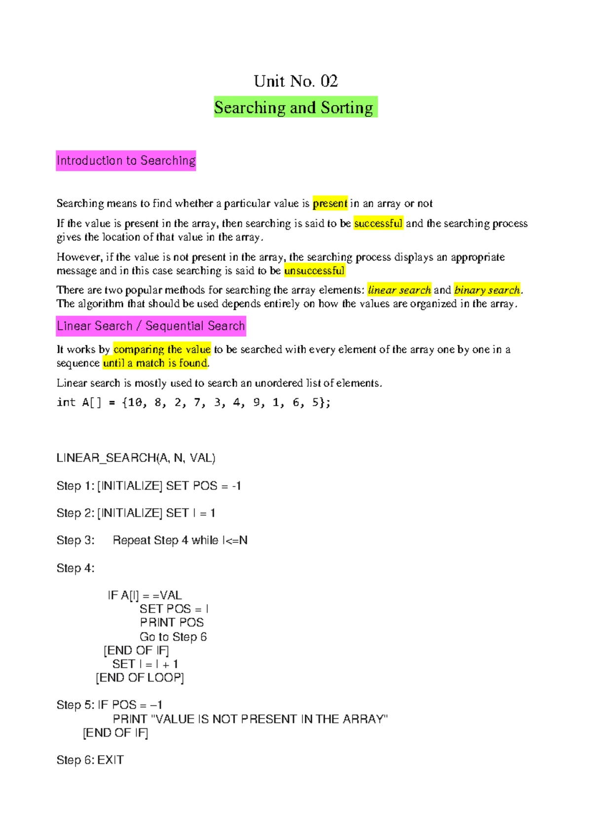 Unit 05 - Queue Concepts and Applications Notes - CS101 - Studocu