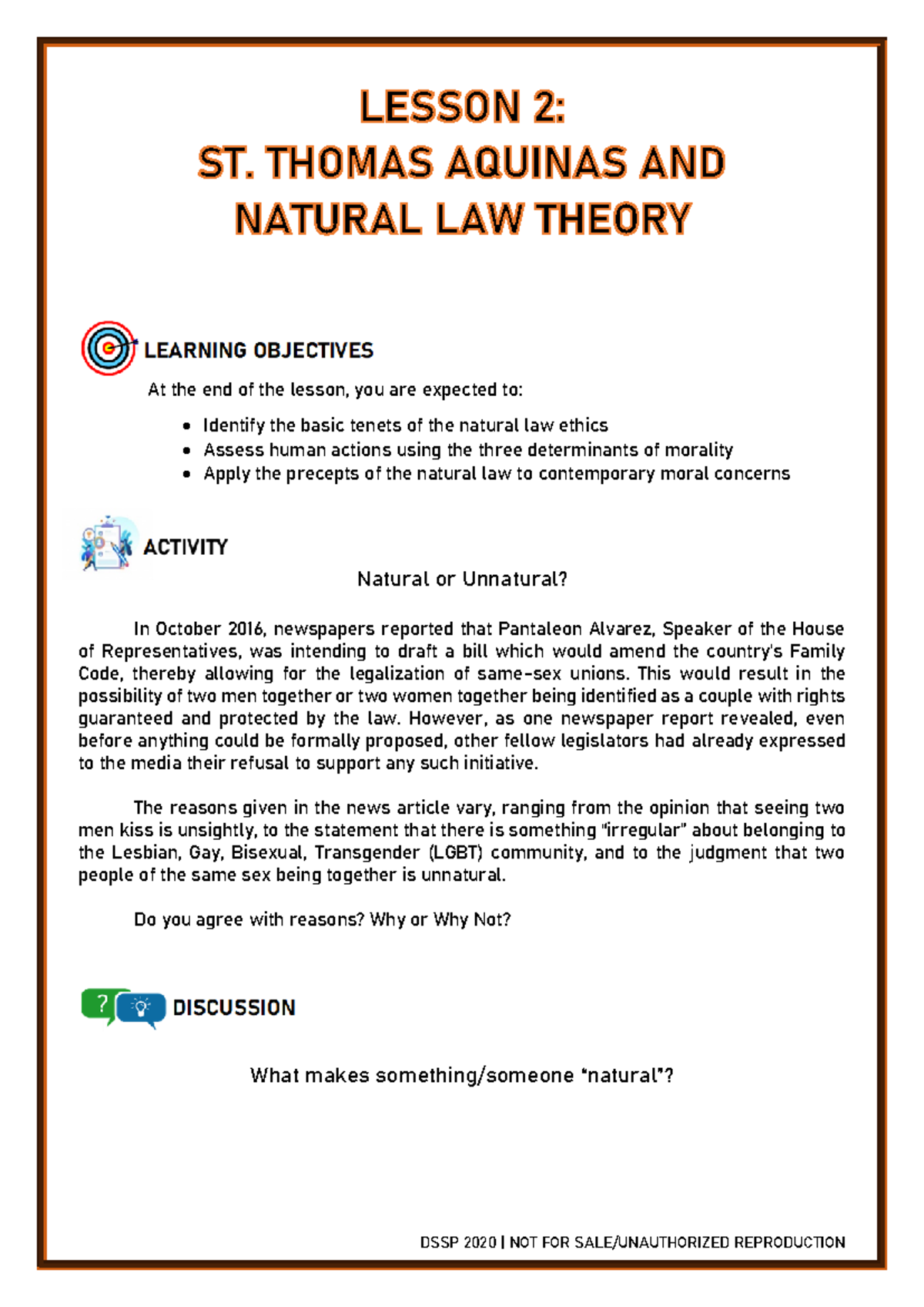 Chapter 3: Thomas Aquinas and Natural Law Ethics Explained - Studocu