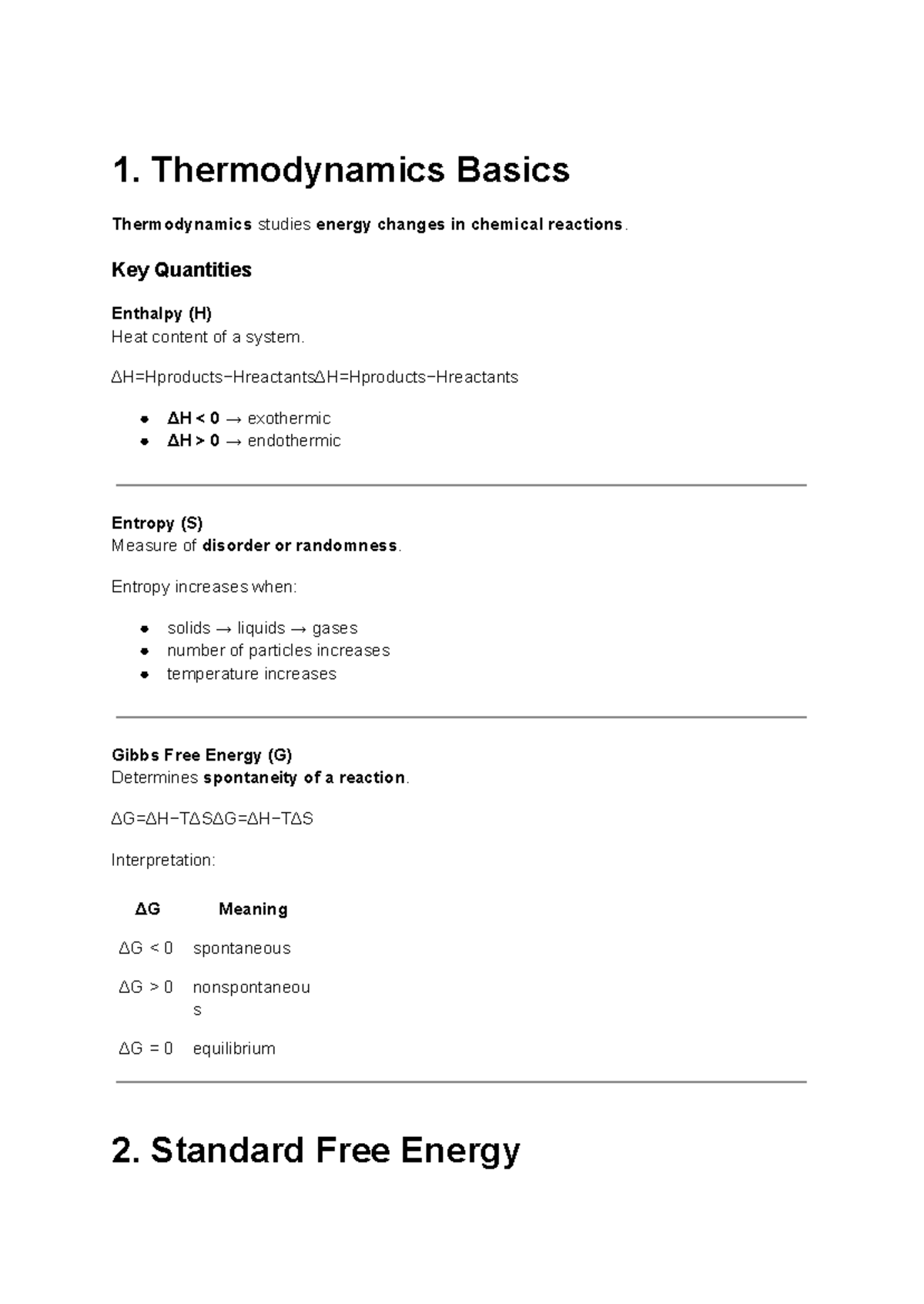 Chem 123 - Thermodynamics & Kinetics Lecture Notes - Studocu