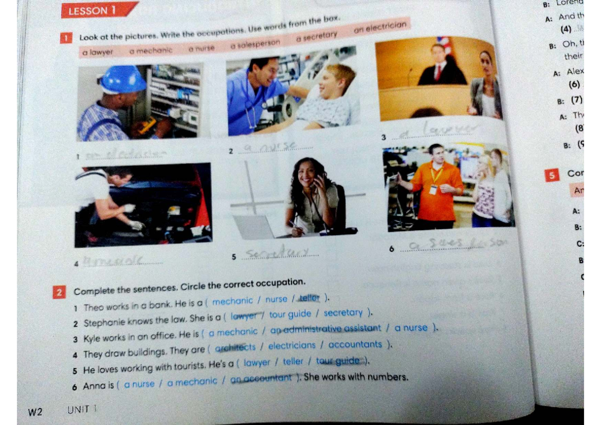 Classwork 19-05: Lesson 1 - Occupations and Their Roles - Studocu