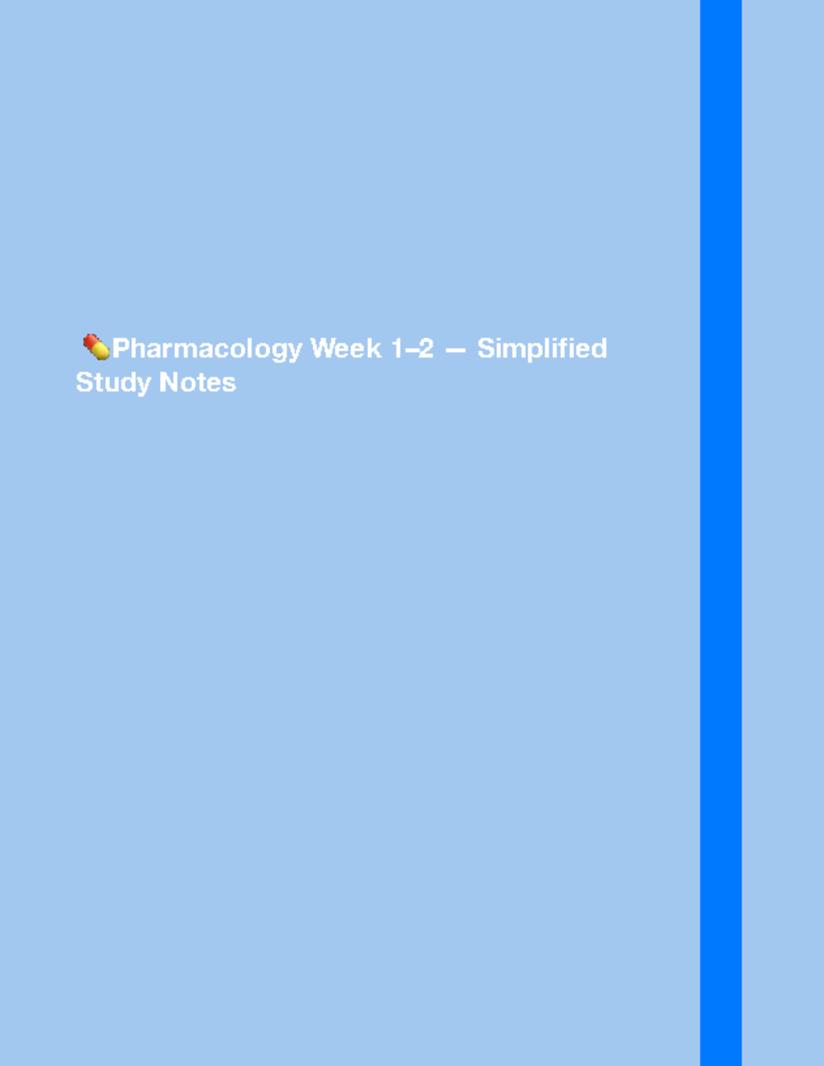 Pharmacology 101: Week 1-2 Simplified Study Notes on Pharmacokinetics ...