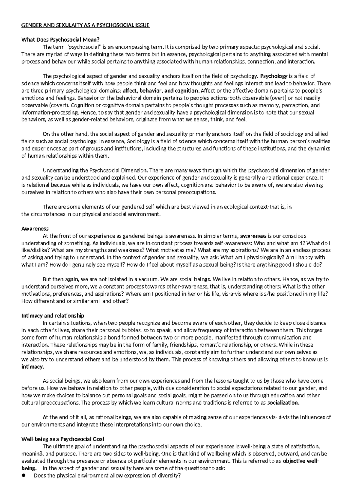 Lesson 78910: Understanding Gender and Sexuality as Psychosocial Issues ...